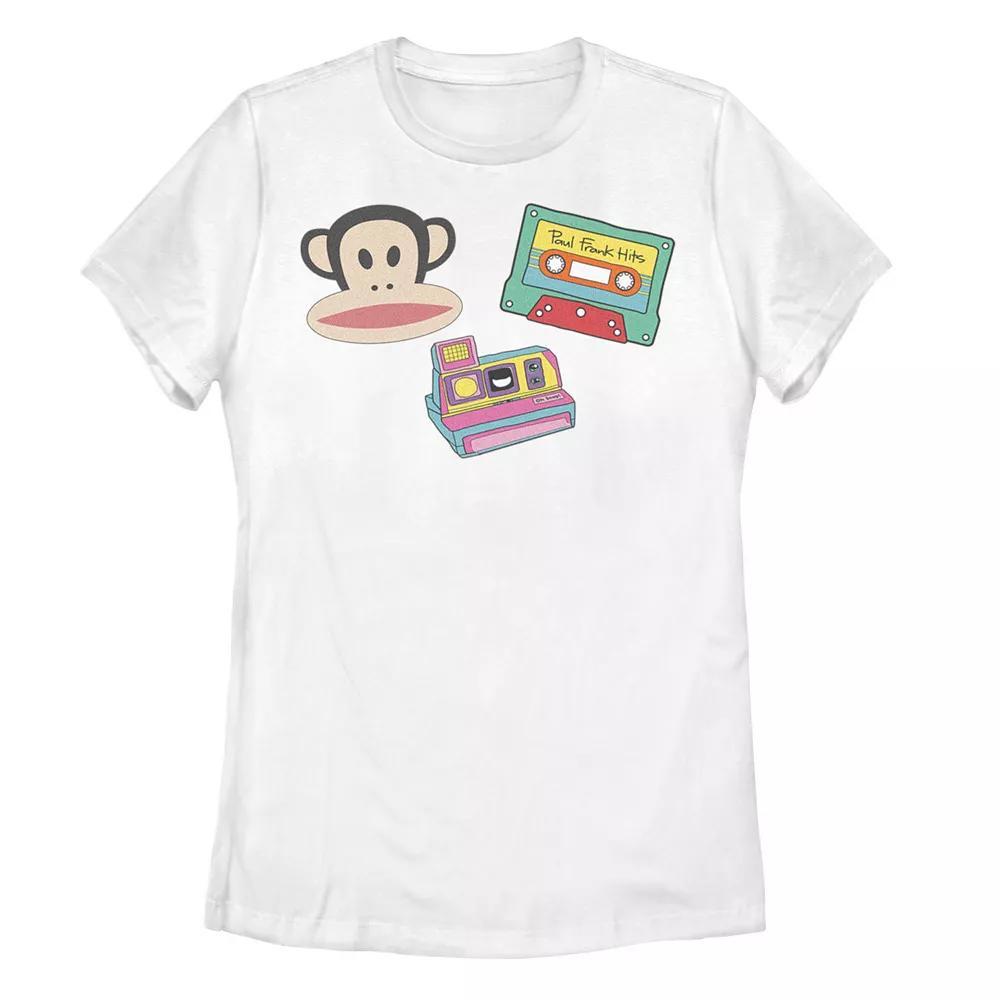 Juniors' Paul Frank Patch Collage Graphic Tee, Girl's, Size: XL, White Product Image