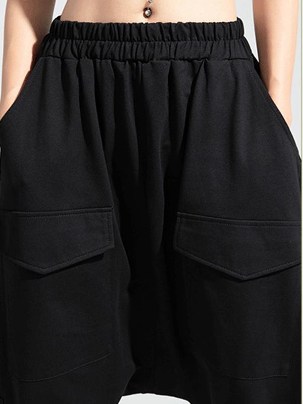  Zipper Original Simple Loose Solid Harem Pants Product Image