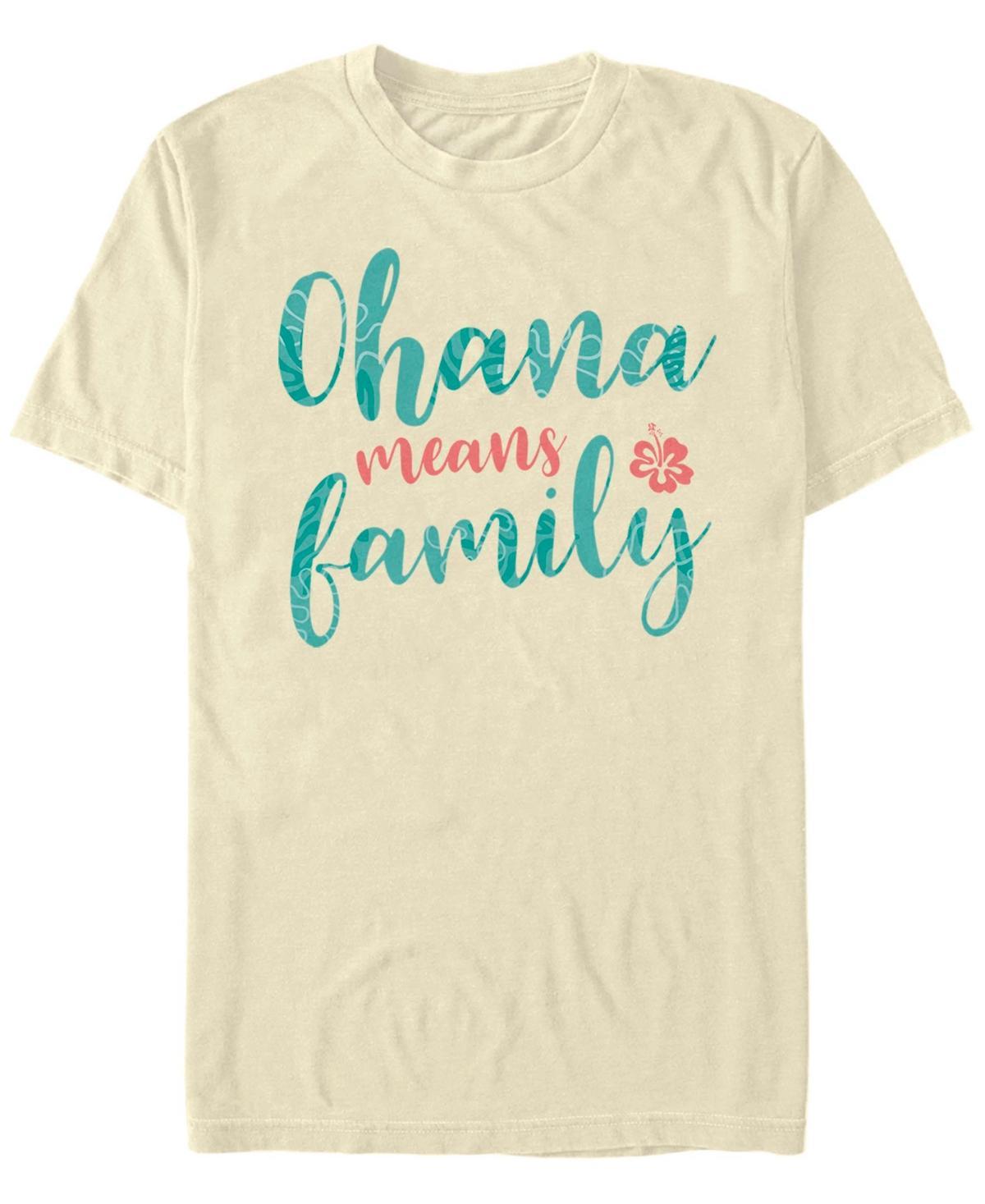 Disney's Lilo & Stitch Men's Ohana Means Family Tropical Fill Tee, Size: XXL, Natural Product Image