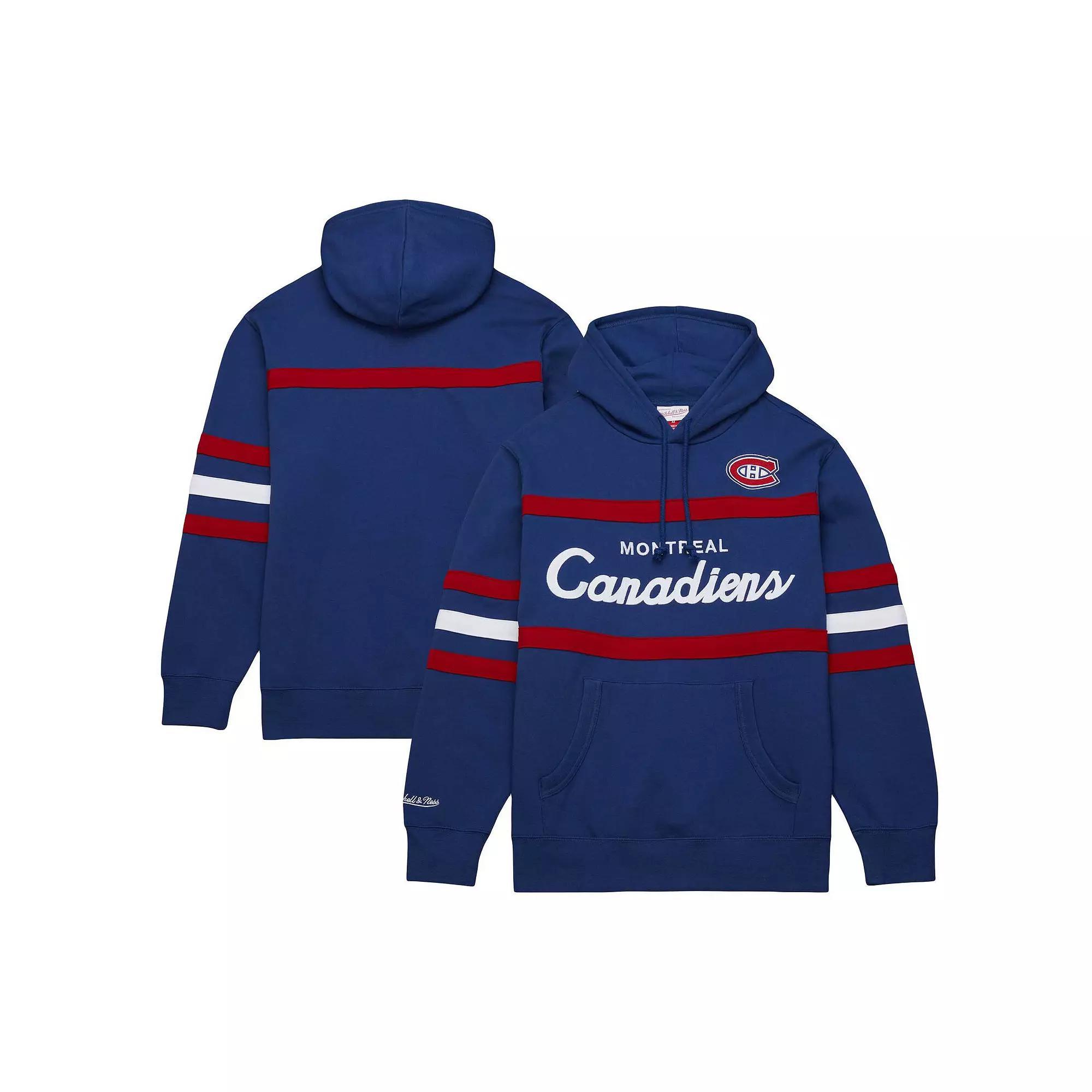 Men's Mitchell & Ness Navy Montreal Canadiens Head Coach Pullover Hoodie, Size: Large, Cnd Blue Product Image