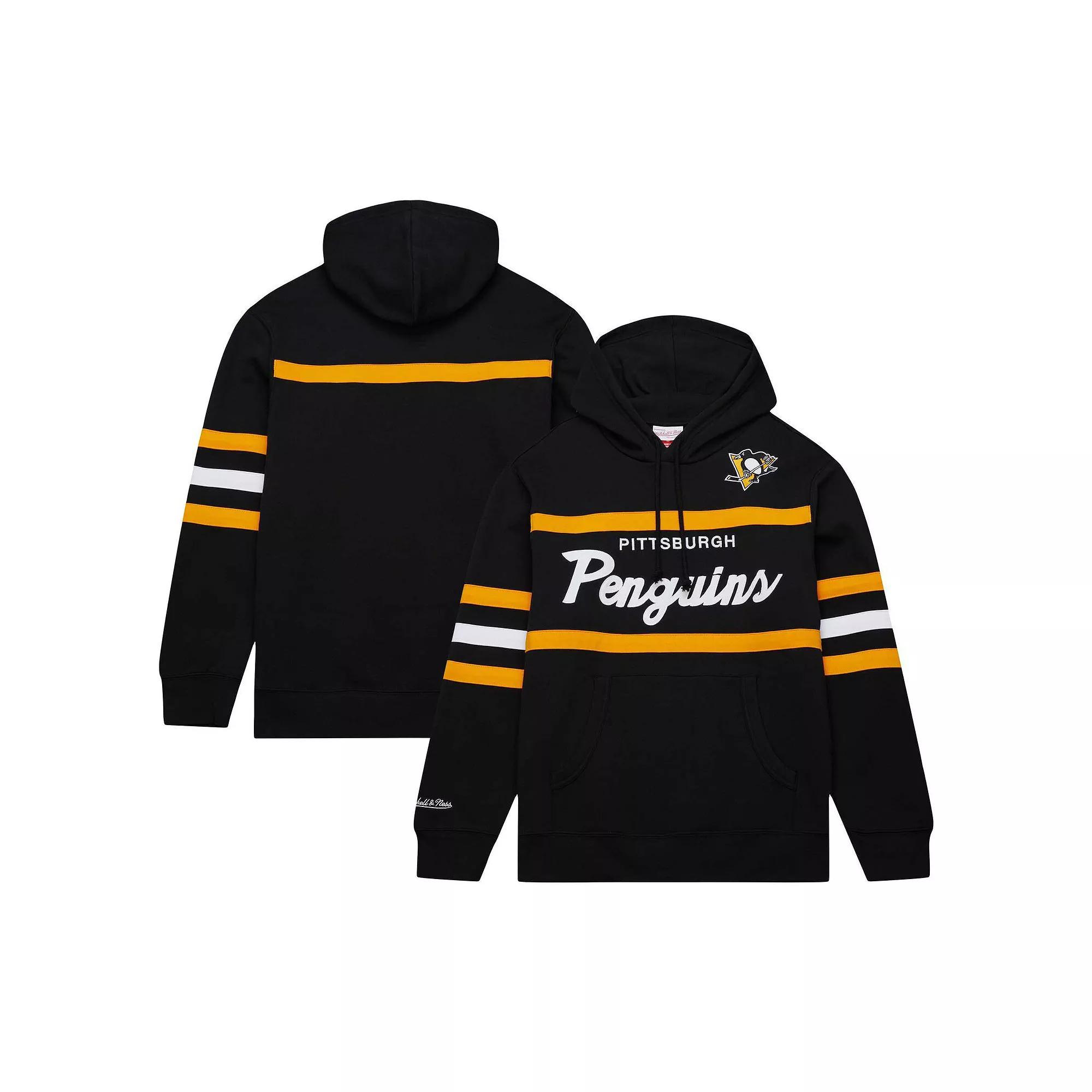 Men's Mitchell & Ness Black Pittsburgh Penguins Head Coach Pullover Hoodie,  Product Image