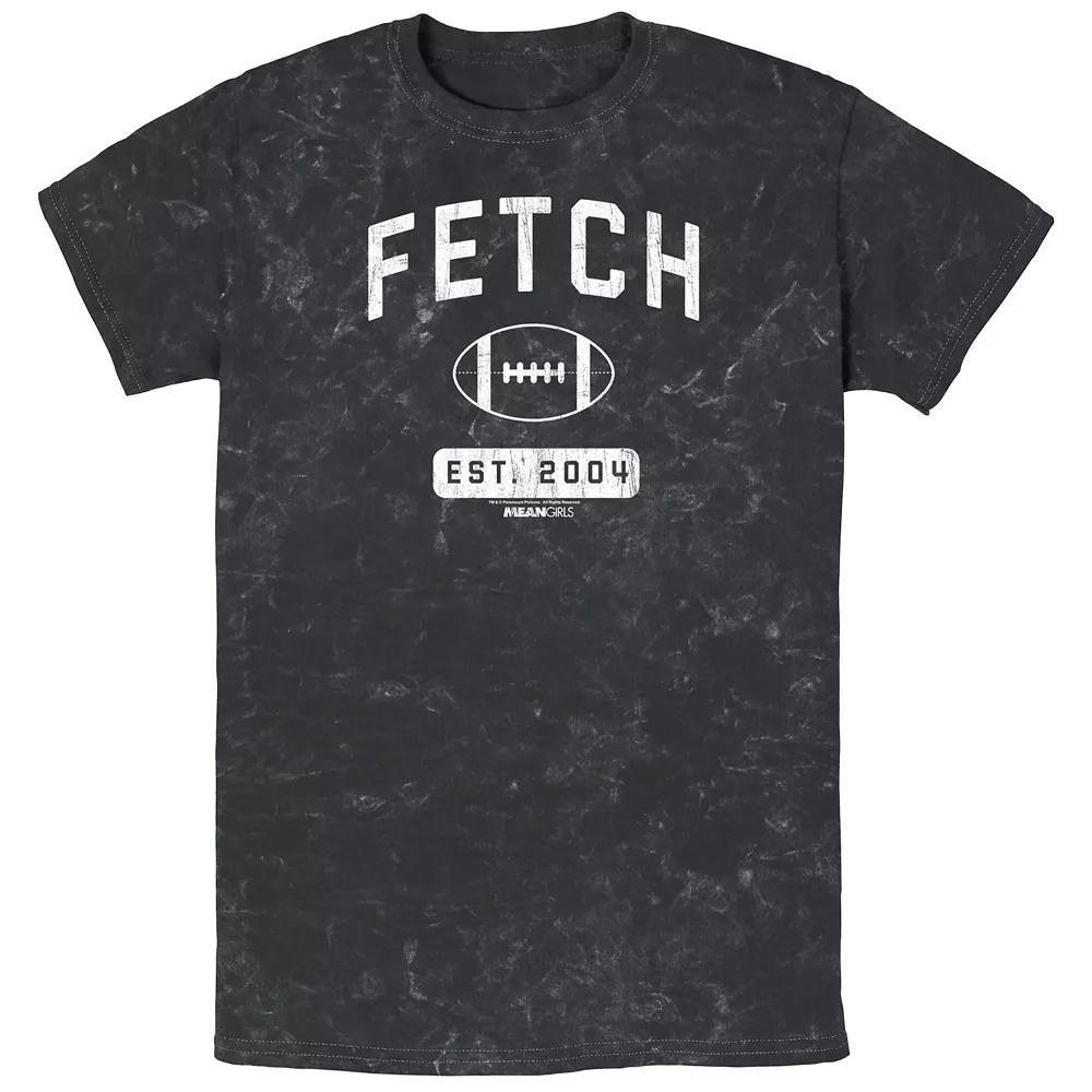 Men's Mean Girls Fetch Est. 2004 Mineral Wash Graphic Tee, Size: XL, Black Product Image