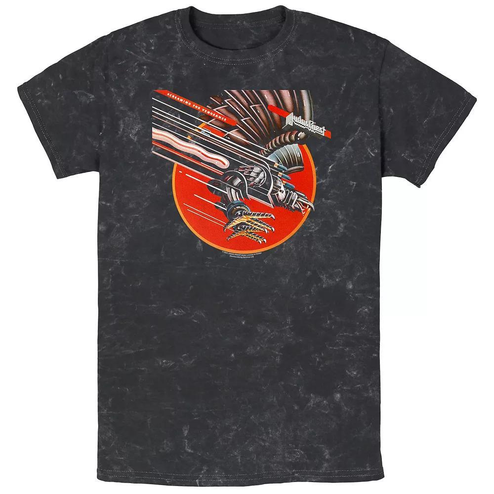 Men's Judas Priest Screaming For Vengeance Mineral Wash Graphic Tee, Size: Large, Black Product Image