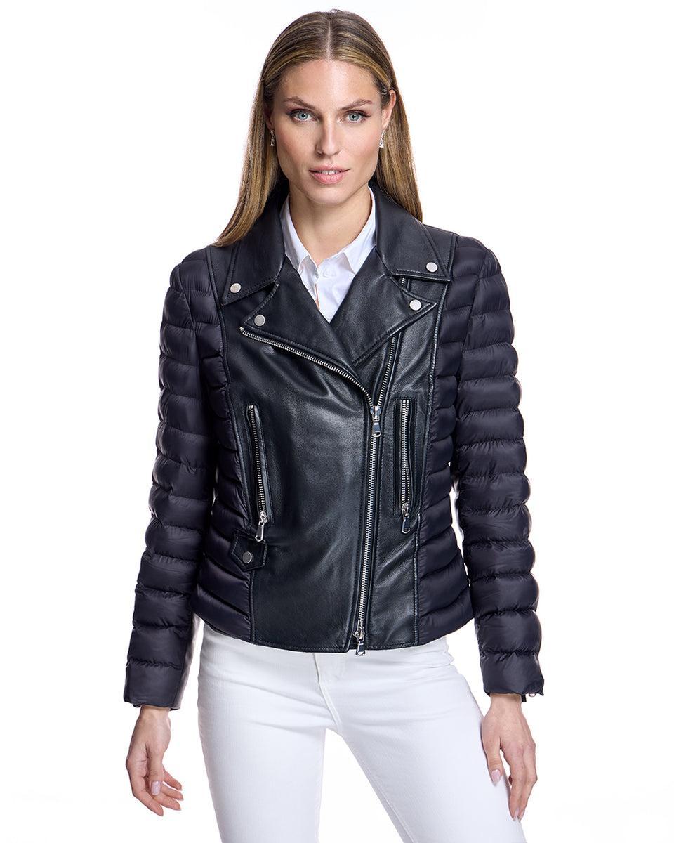 Leather Puffer Jacket-Maximilian Product Image