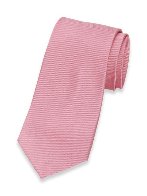 Solid Twill Woven Silk Tie - Pink Product Image