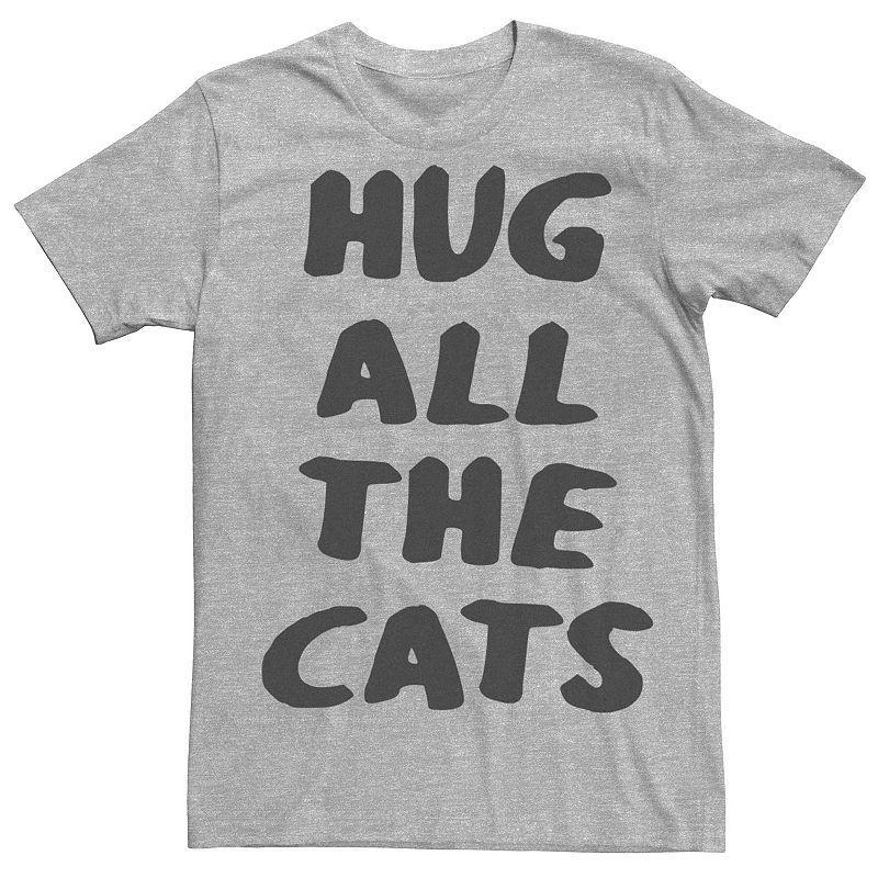 Men's Hug All The Cats Graphic Tee, Size: Small, Athletic Grey Product Image