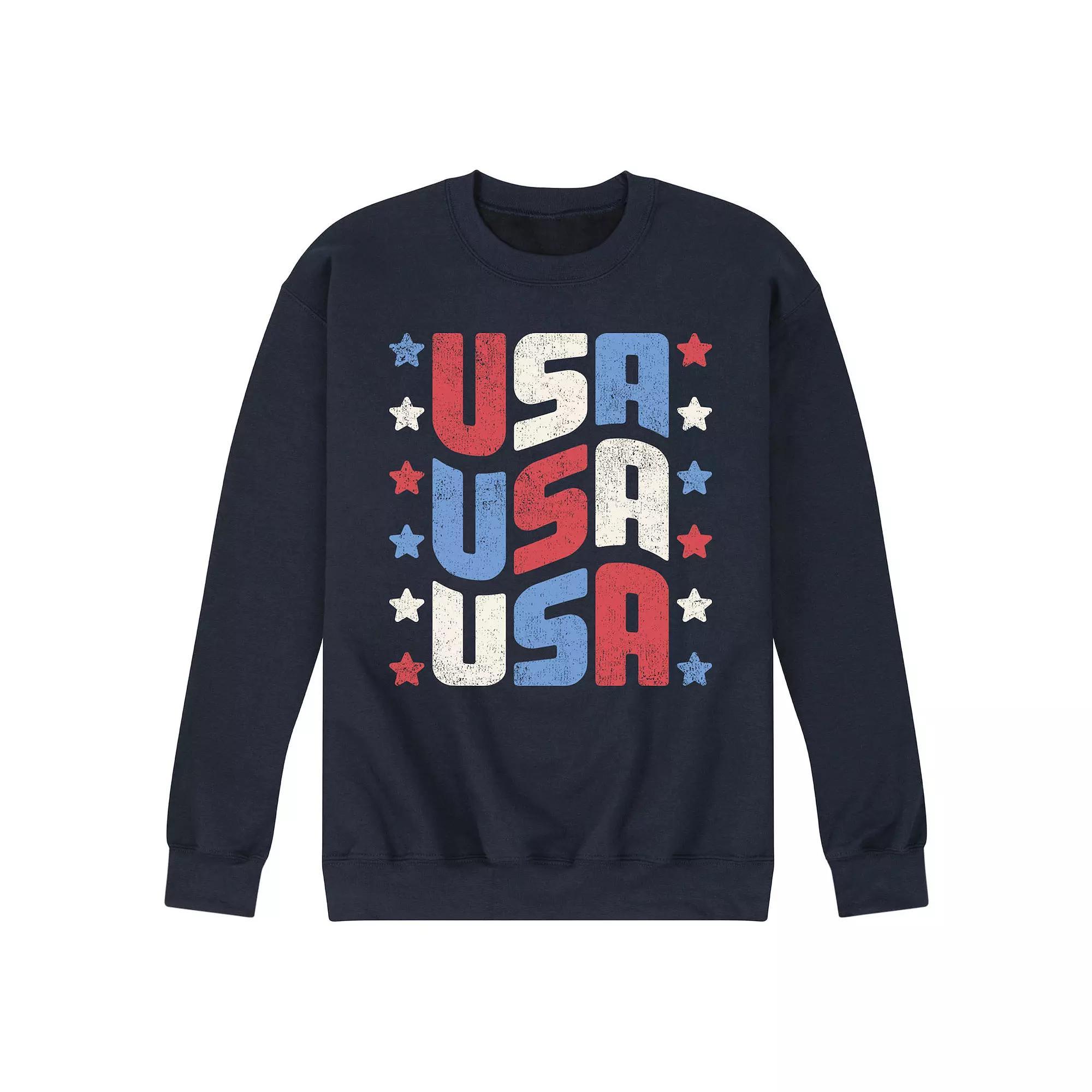 Men's USA Stacked Fleece Sweatshirt,  Product Image