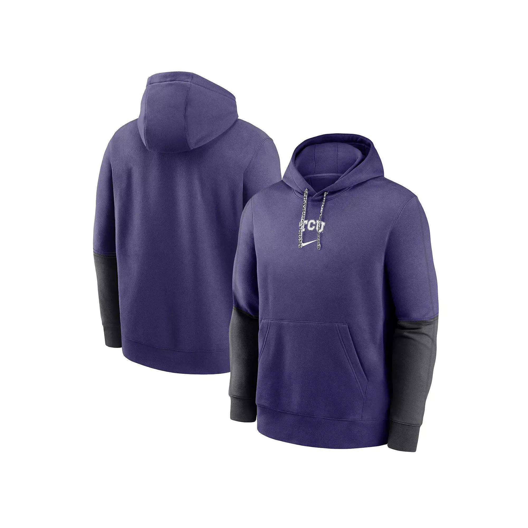 Men's Nike Purple TCU Horned Frogs 2024 Sideline Club Fleece Pullover Hoodie,  Product Image