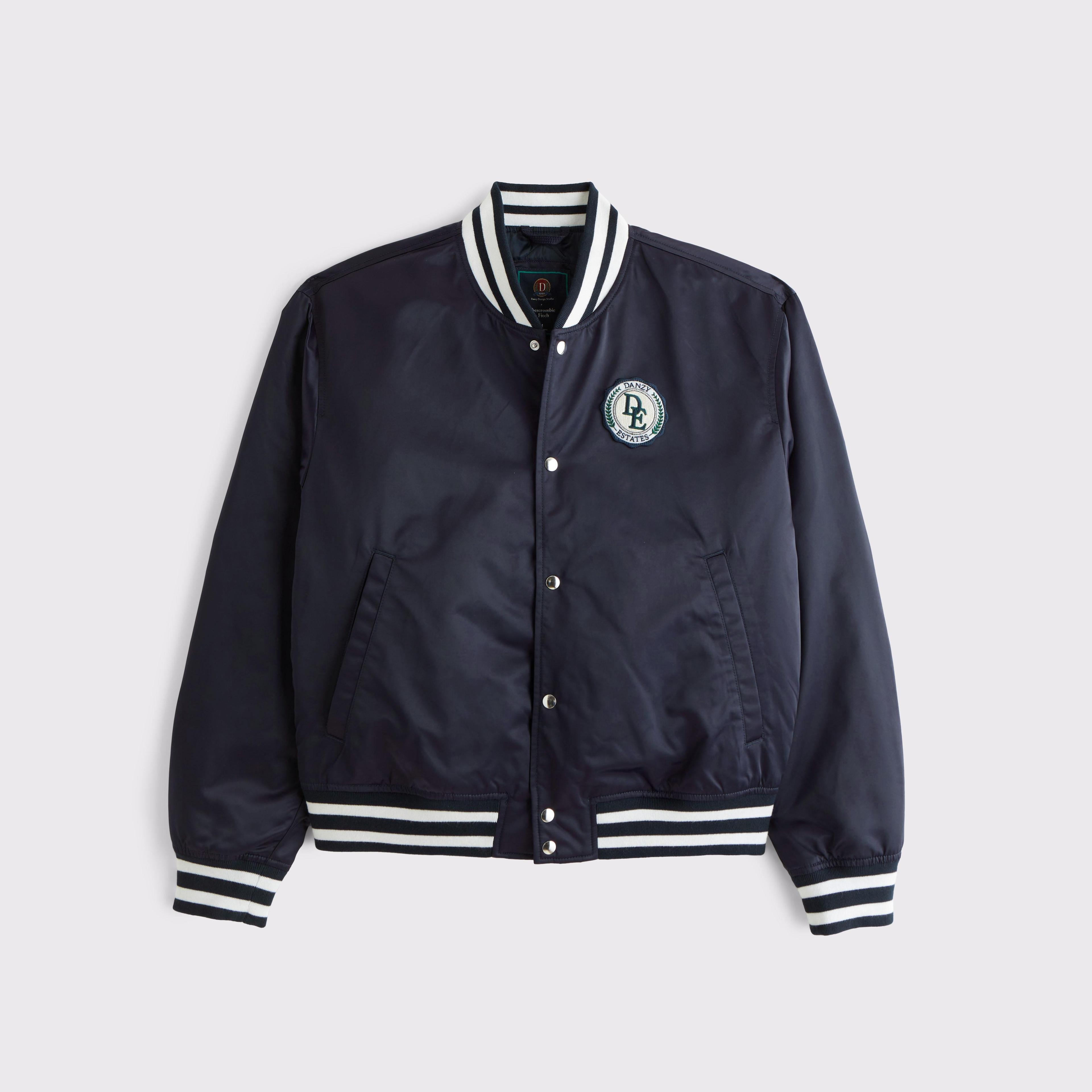 Vol. 28 Danzy Cropped Satin Varsity Bomber Product Image