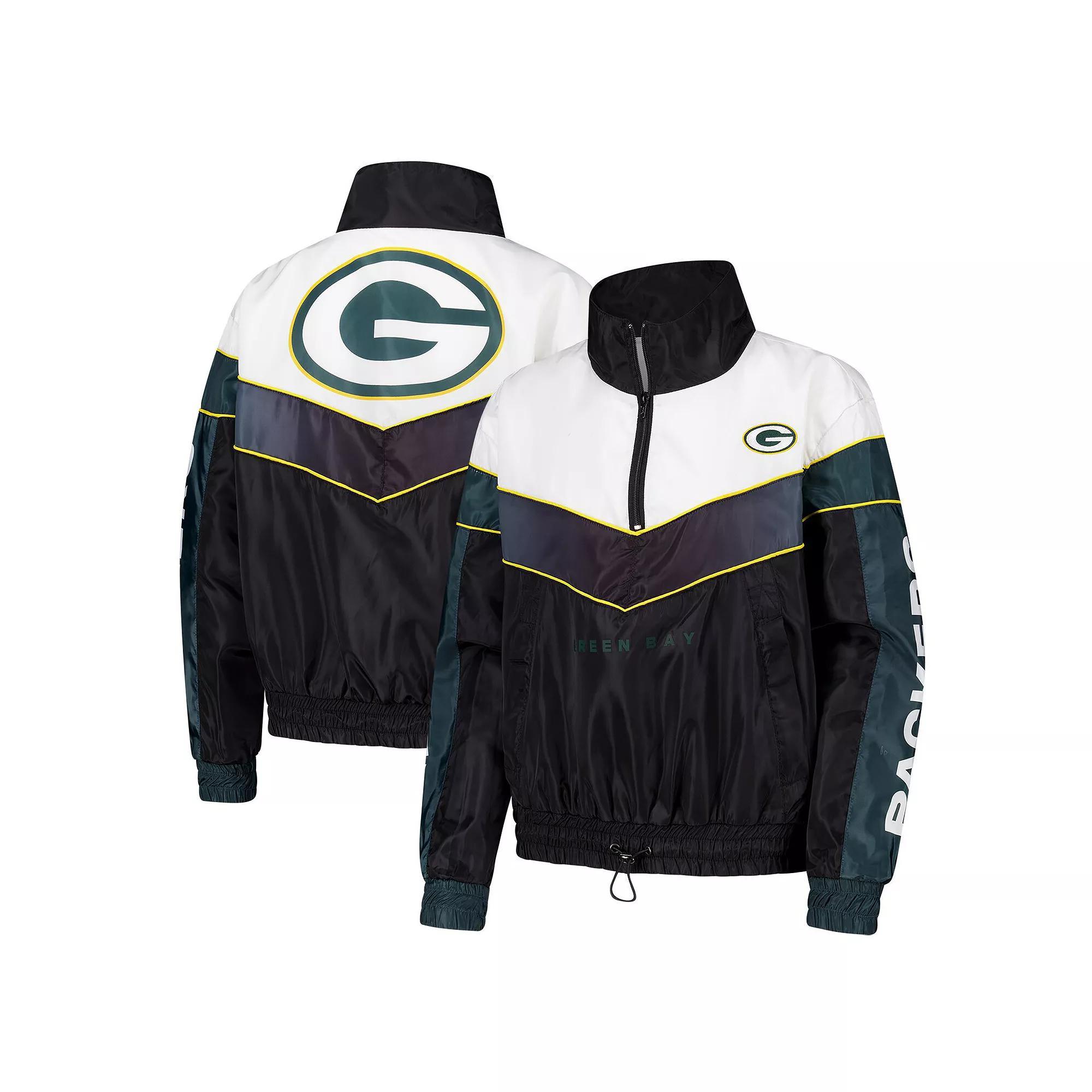 Women's The Wild Collective Green Green Bay Packers 1/4 Zip Track Jacket,  Product Image