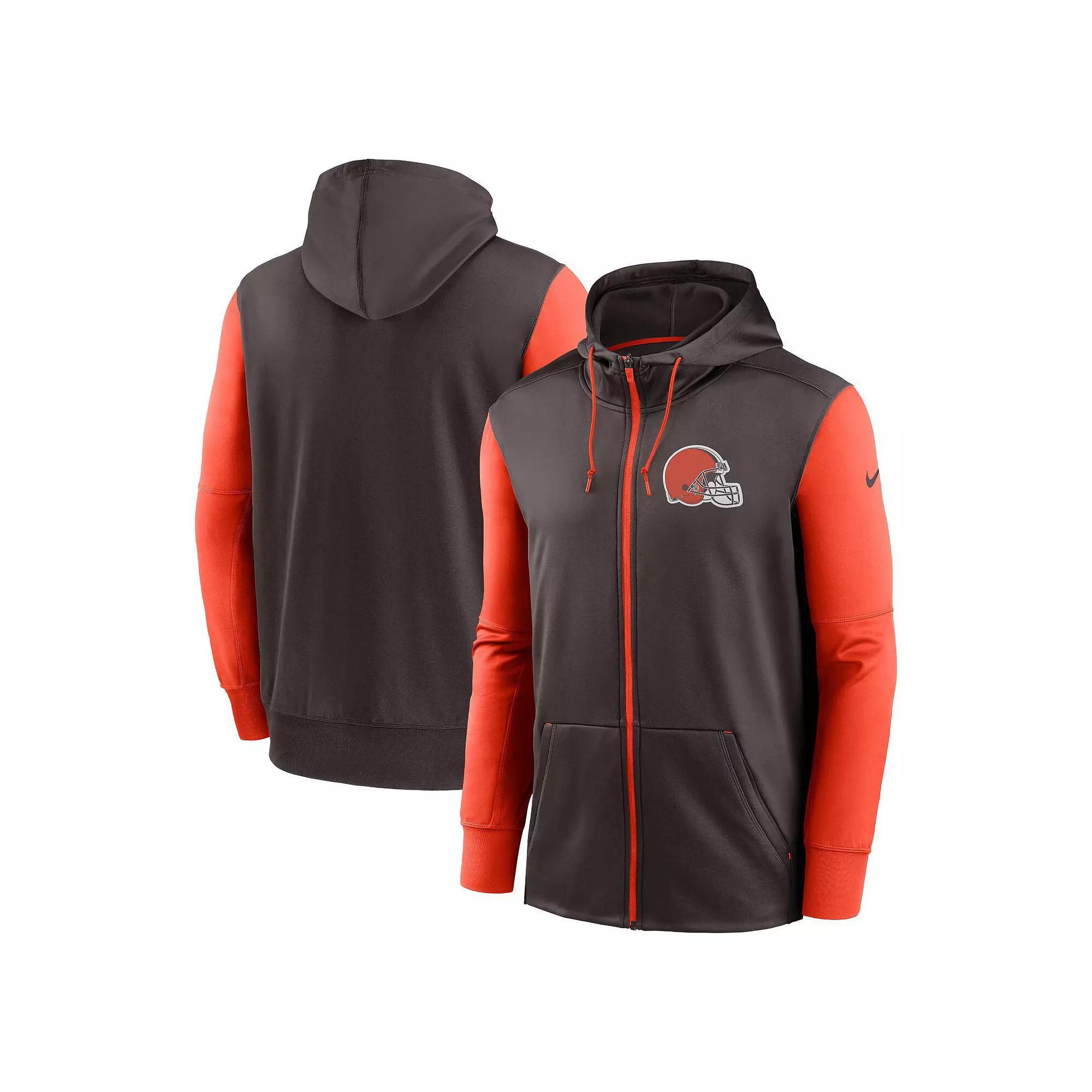 Men's Nike  Brown Cleveland Browns Performance Full-Zip Hoodie, Size: Medium Product Image