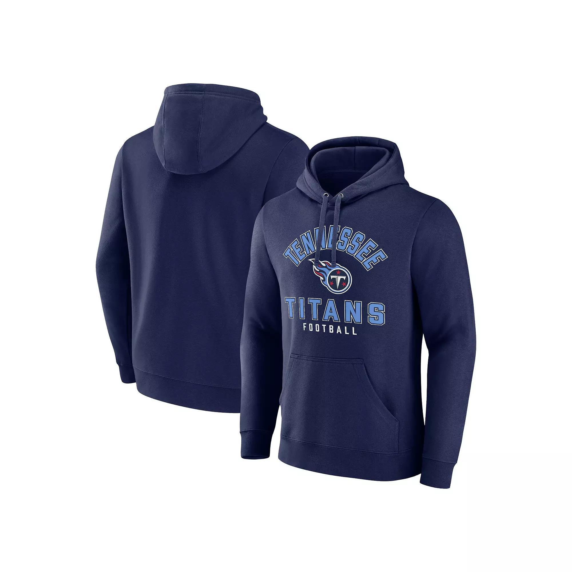 Men's Fanatics Branded  Navy Tennessee Titans Between the Pylons Pullover Hoodie, Size: Small, Blue Product Image