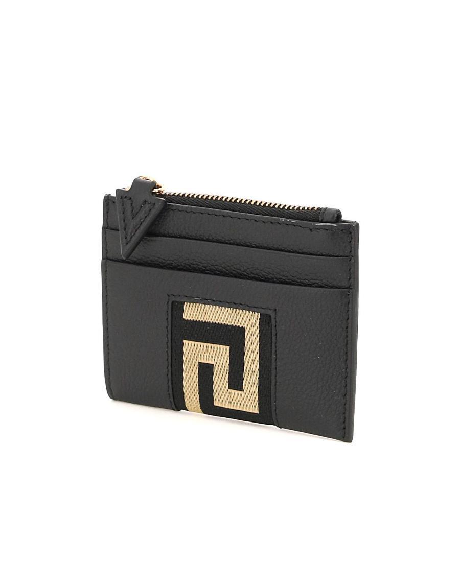 VERSACE La Greca Detail Cardholder In Black Product Image