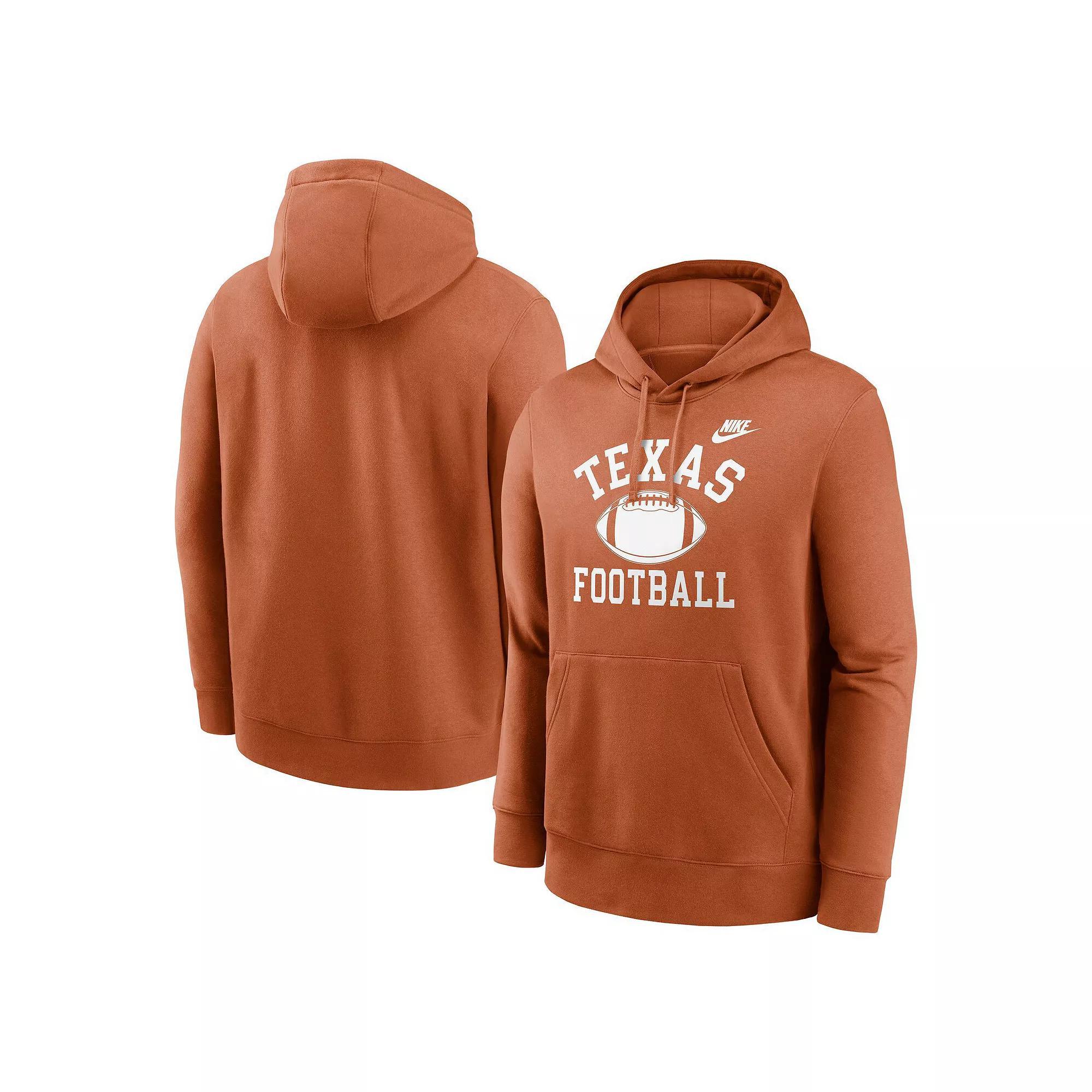 Men's Nike Texas Orange Texas Longhorns Legacy Football Icon Club Fleece Pullover Hoodie,  Product Image