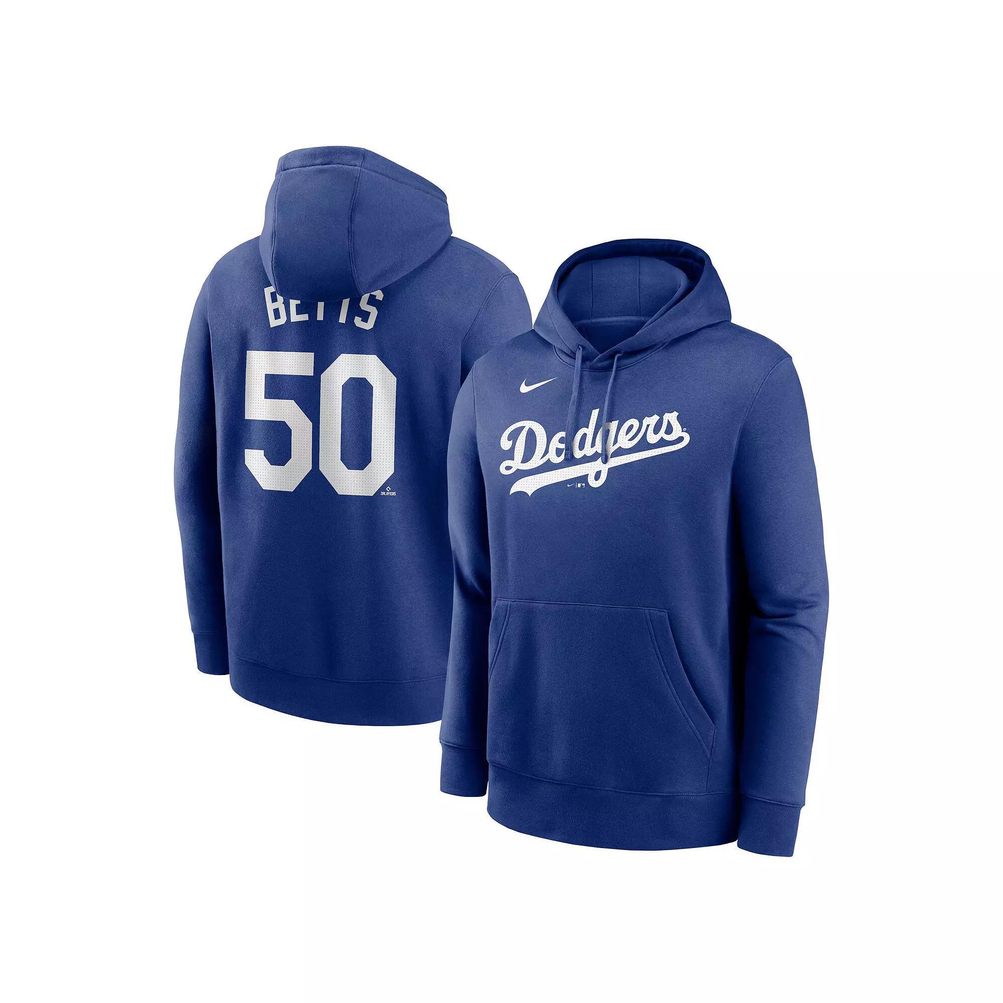 Men's Nike Mookie Betts Royal Los Angeles Dodgers Player Name & Number Club Pullover Hoodie,  Product Image