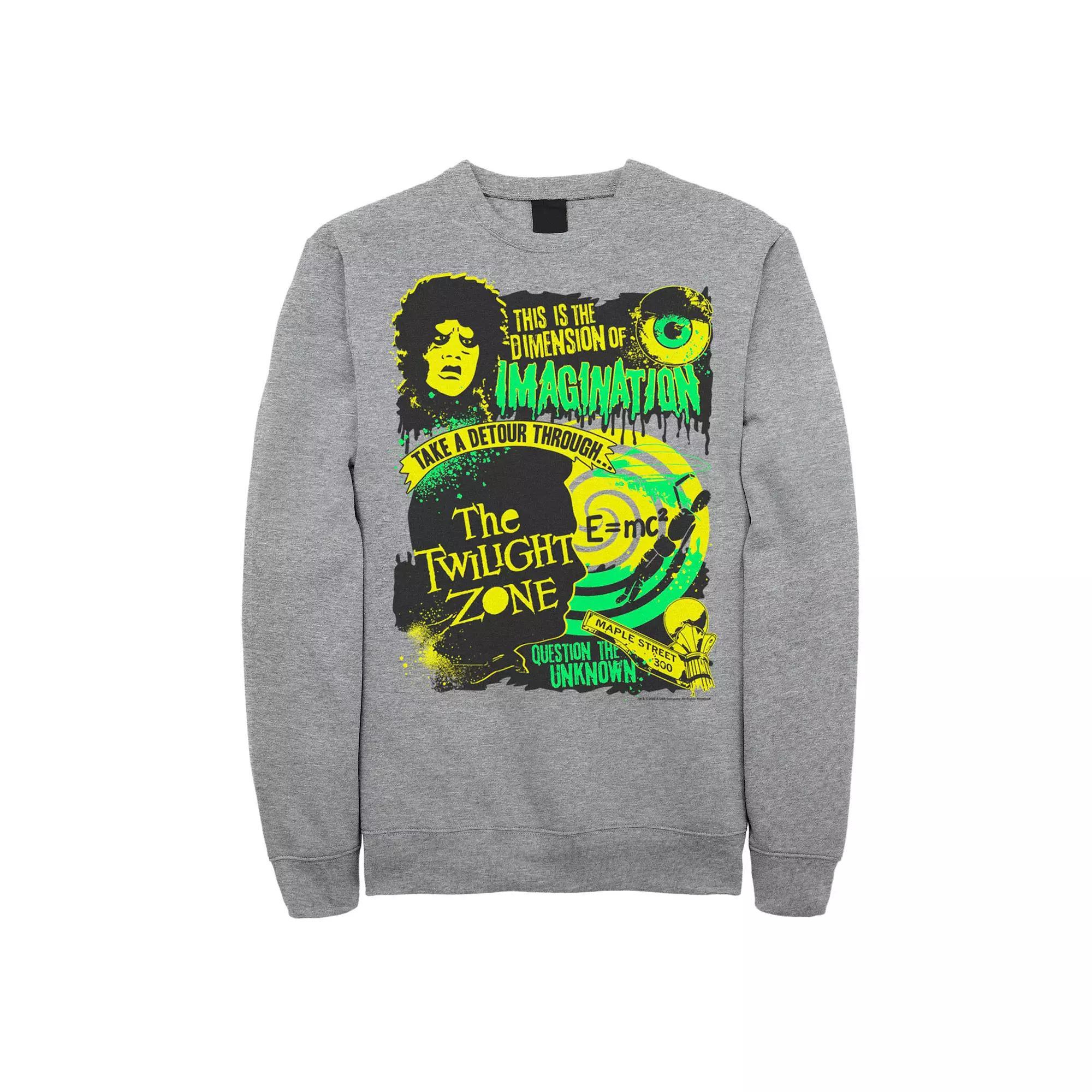 Men's The Twilight Zone Dimension Of Imagination Sweatshirt, Size: Large, Athletic Grey Product Image