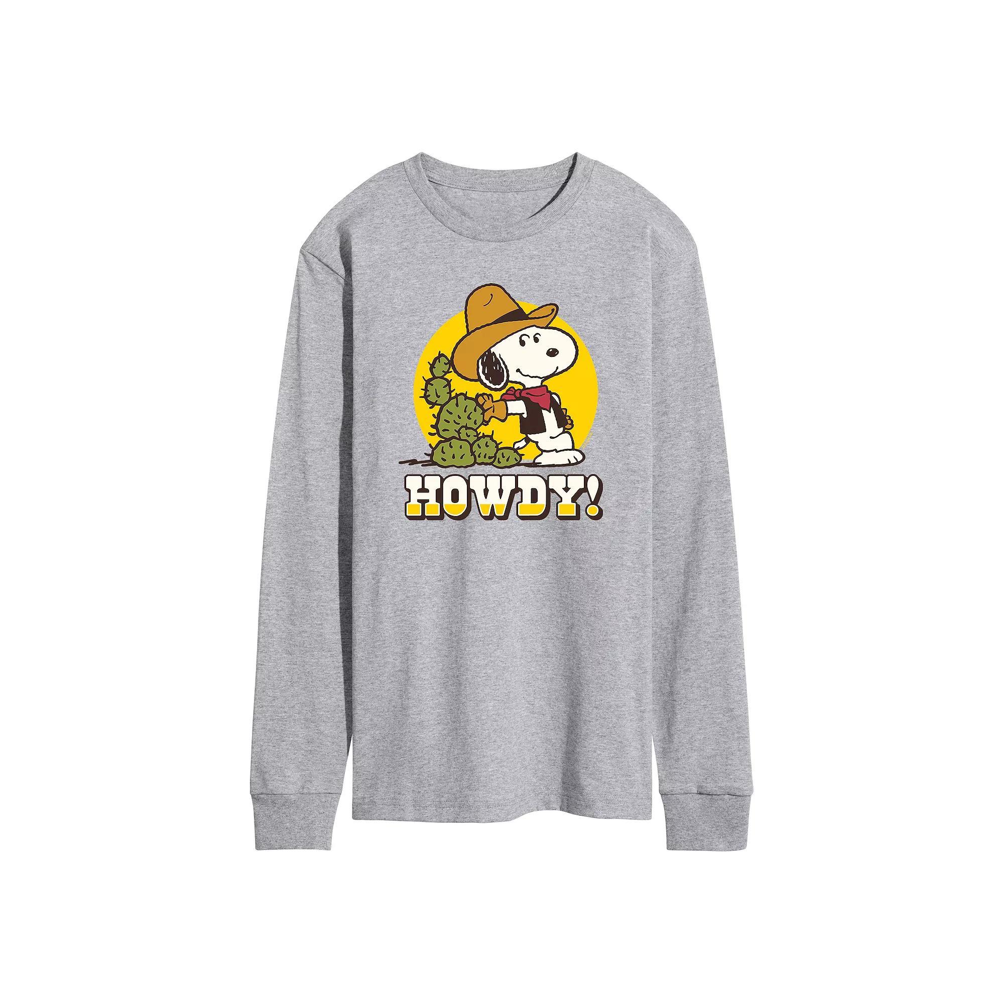 Men's Peanuts Howdy Tee, Size: Small, Gray Product Image