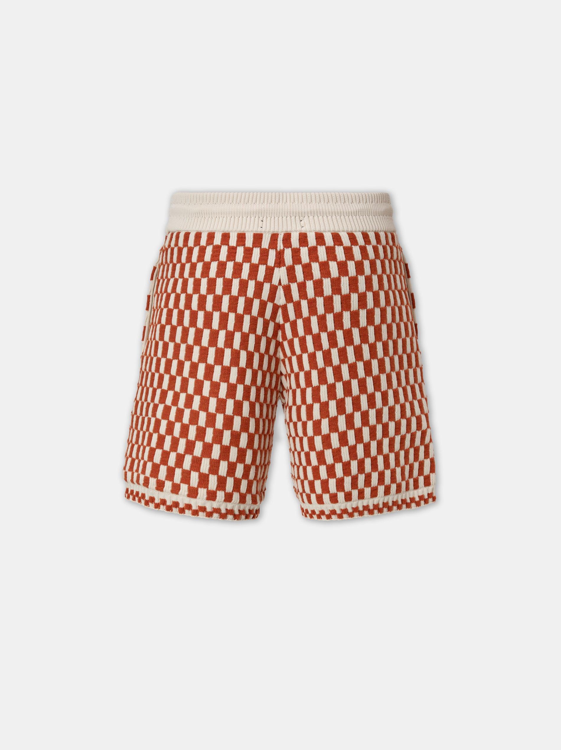 CHECKERED SHORT - Burnt Orange Male Product Image