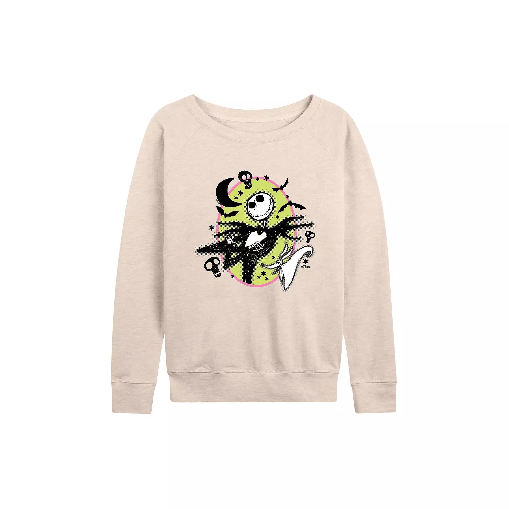 Disney's Nightmare Before Christmas Jack & Zero Women's Halloween French Terry Long Sleeve Tee,  Product Image