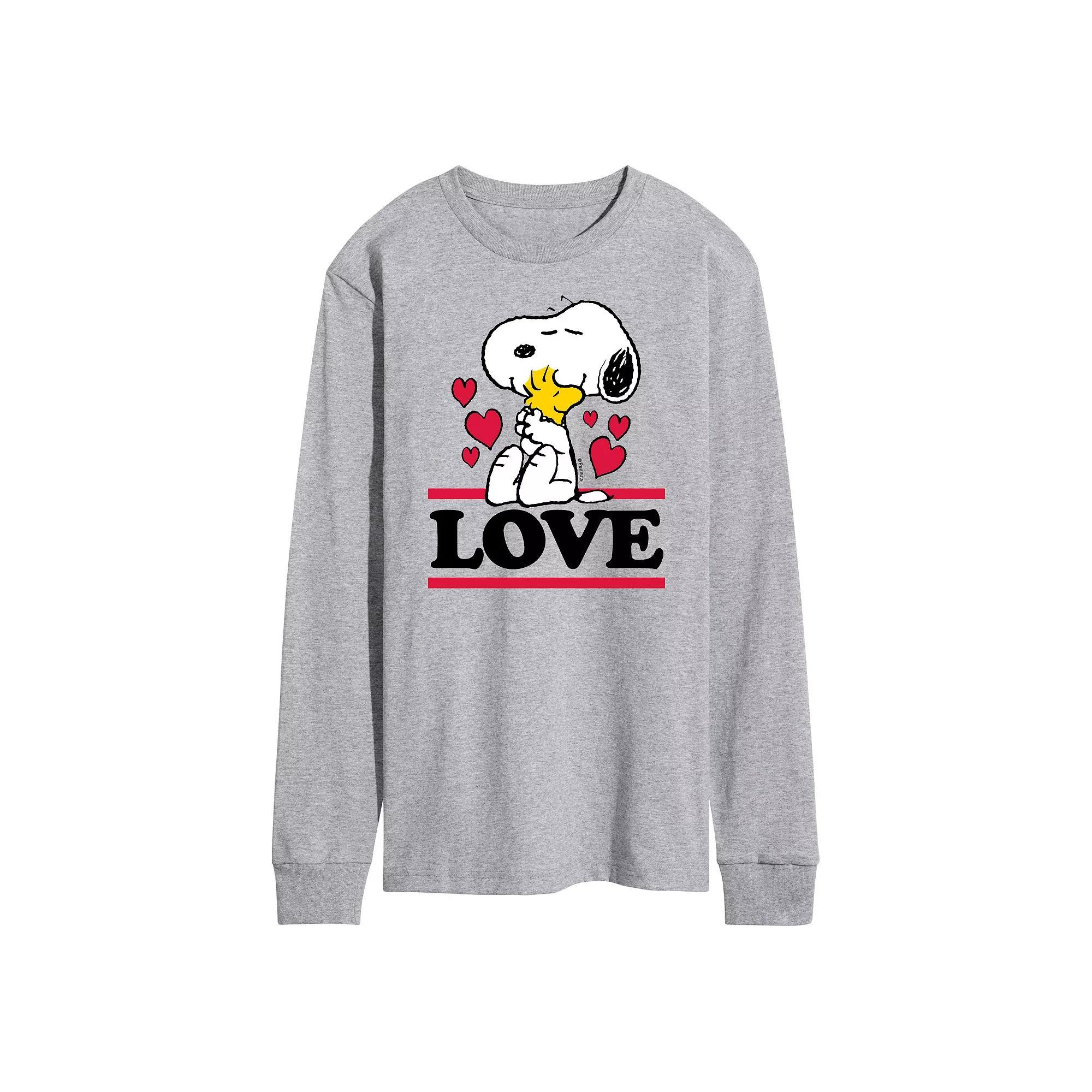 Men's Peanuts Love Snoopy Long Sleeve Tee,  Product Image