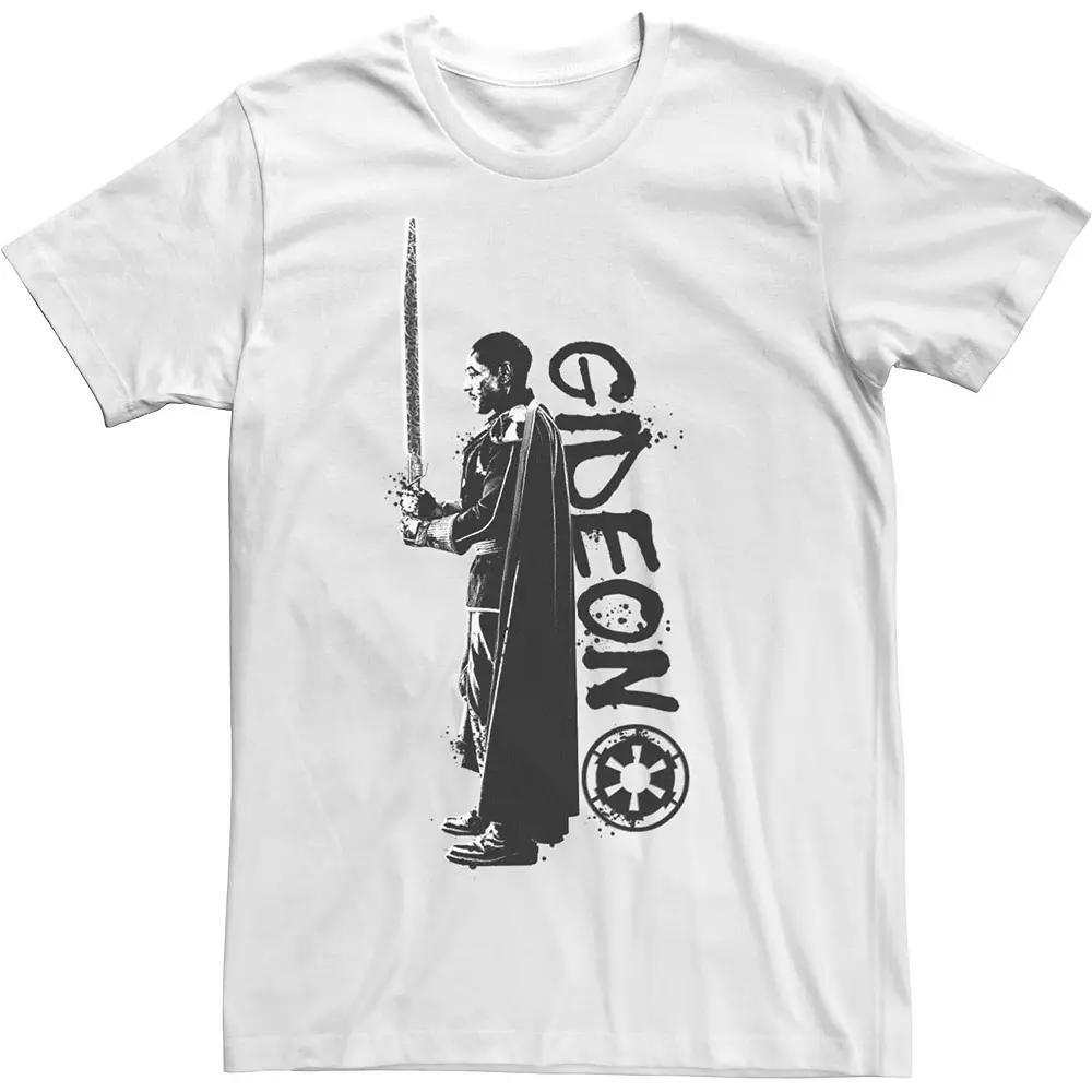 Men's Star Wars The Mandalorian Gideon Splatter Black And White Tee,  Product Image