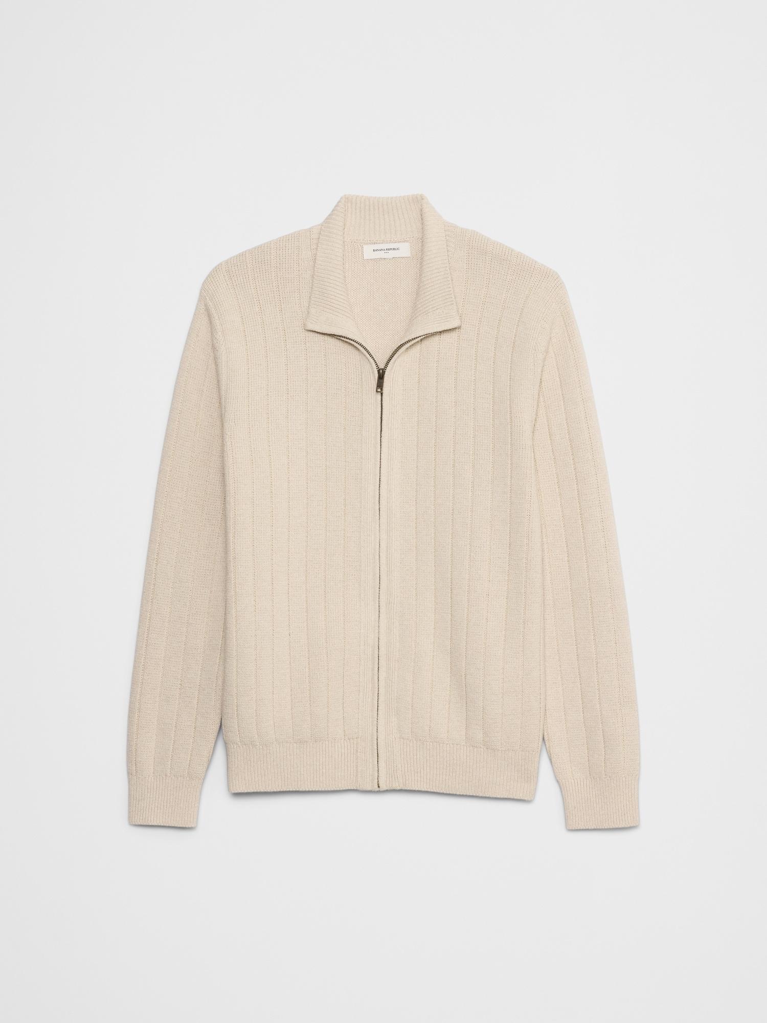 Wide-Ribbed Sweater Jacket Product Image
