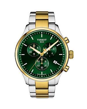 Tissot Chrono Xl Classic Two Tone Stainless Steel Navy Dial Bracelet Watch Product Image