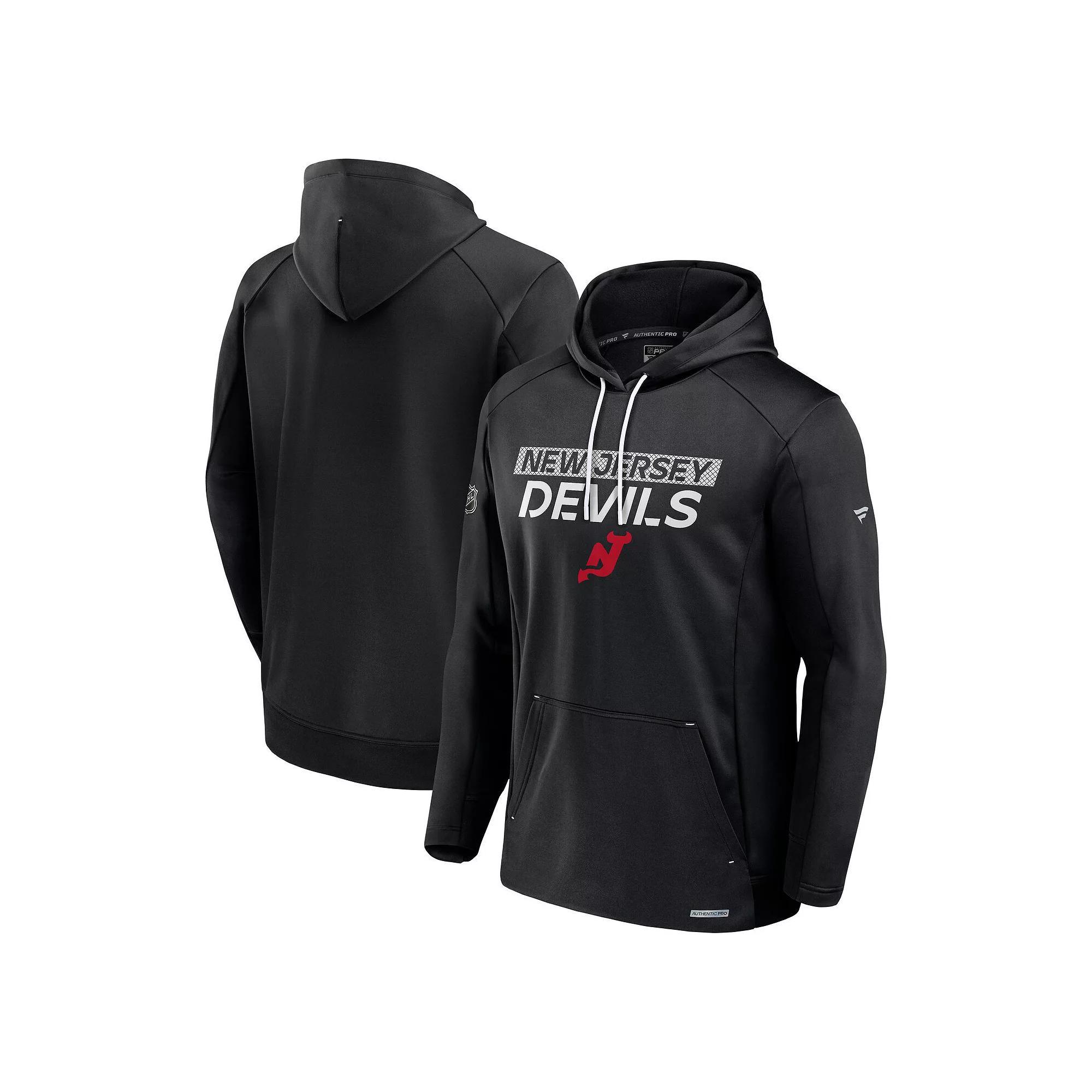 Men's Fanatics Black New Jersey Devils Big & Tall Authentic Pro Pullover Hoodie, Size: 3XLT, Nhl Black Product Image