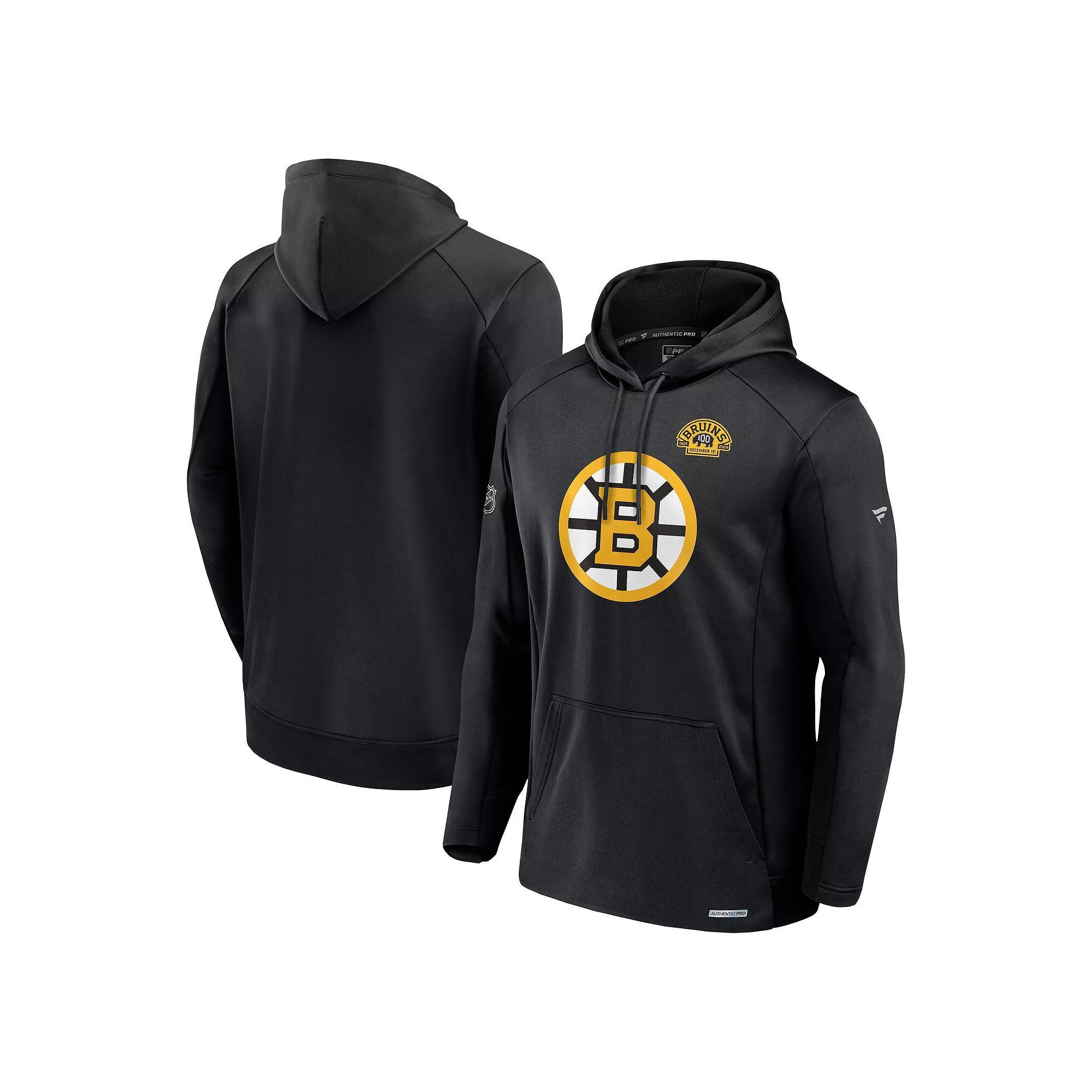 Men's Fanatics Black Boston Bruins Big & Tall Authentic Pro Pullover Hoodie, Size: 4XB Product Image