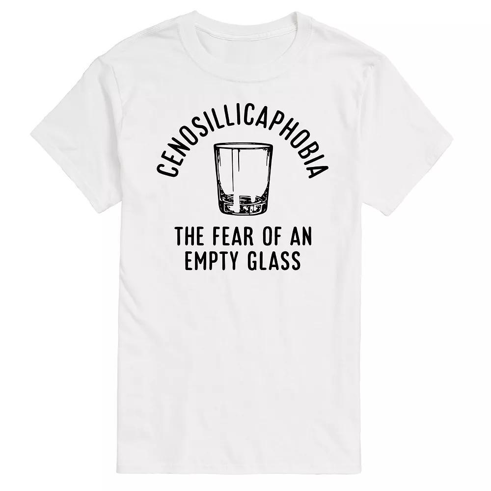 Big & Tall Cenosillicaphobia Empty Glass Graphic Tee, Men's, Size: 4XB, White Product Image