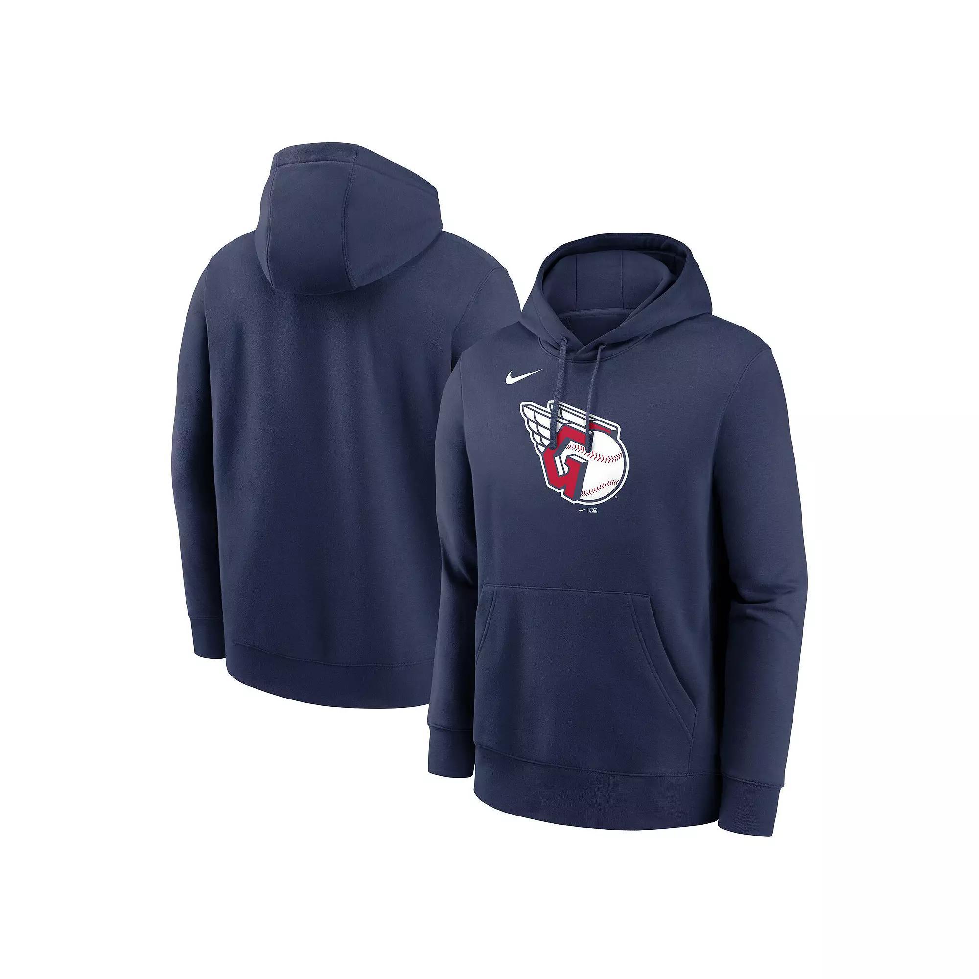 Men's Nike Navy Cleveland Guardians Logo Club Fleece Pullover Hoodie,  Product Image