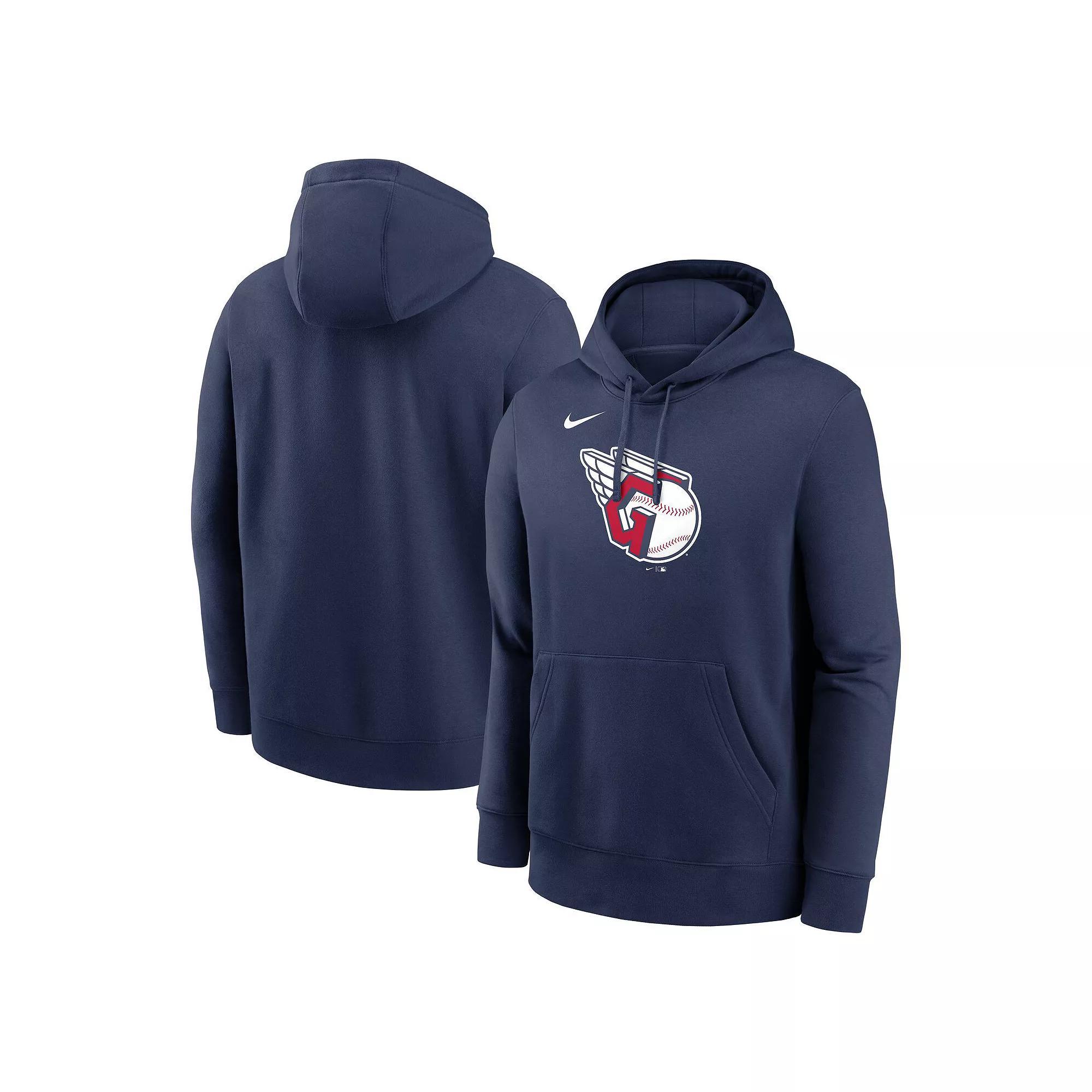 Men's Nike Navy Cleveland Guardians Logo Club Fleece Pullover Hoodie,  Product Image