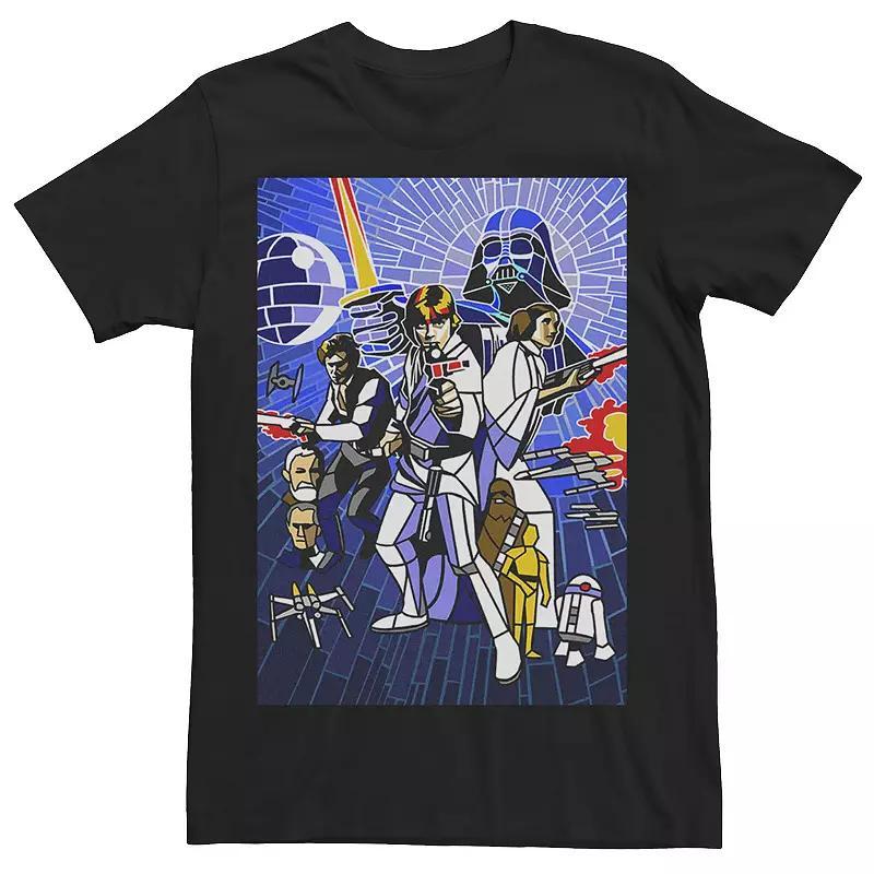 Men's Star Wars Stained Glass Group Poster Tee, Size: XL, Black Product Image