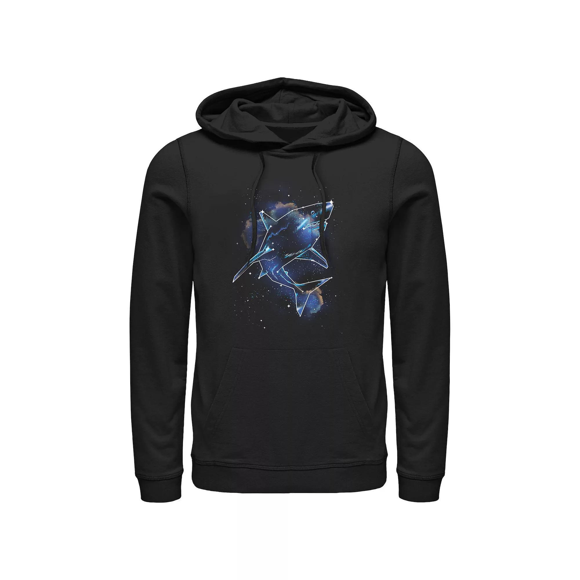 Men's Shark Galaxy Graphic Hoodie, Size: XXL, Black Product Image