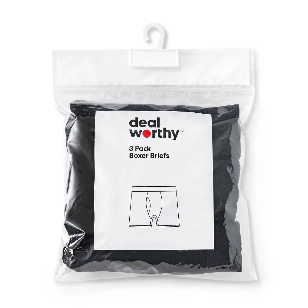 Mens Boxer Briefs 3pk - Dealworthy Black XL Product Image