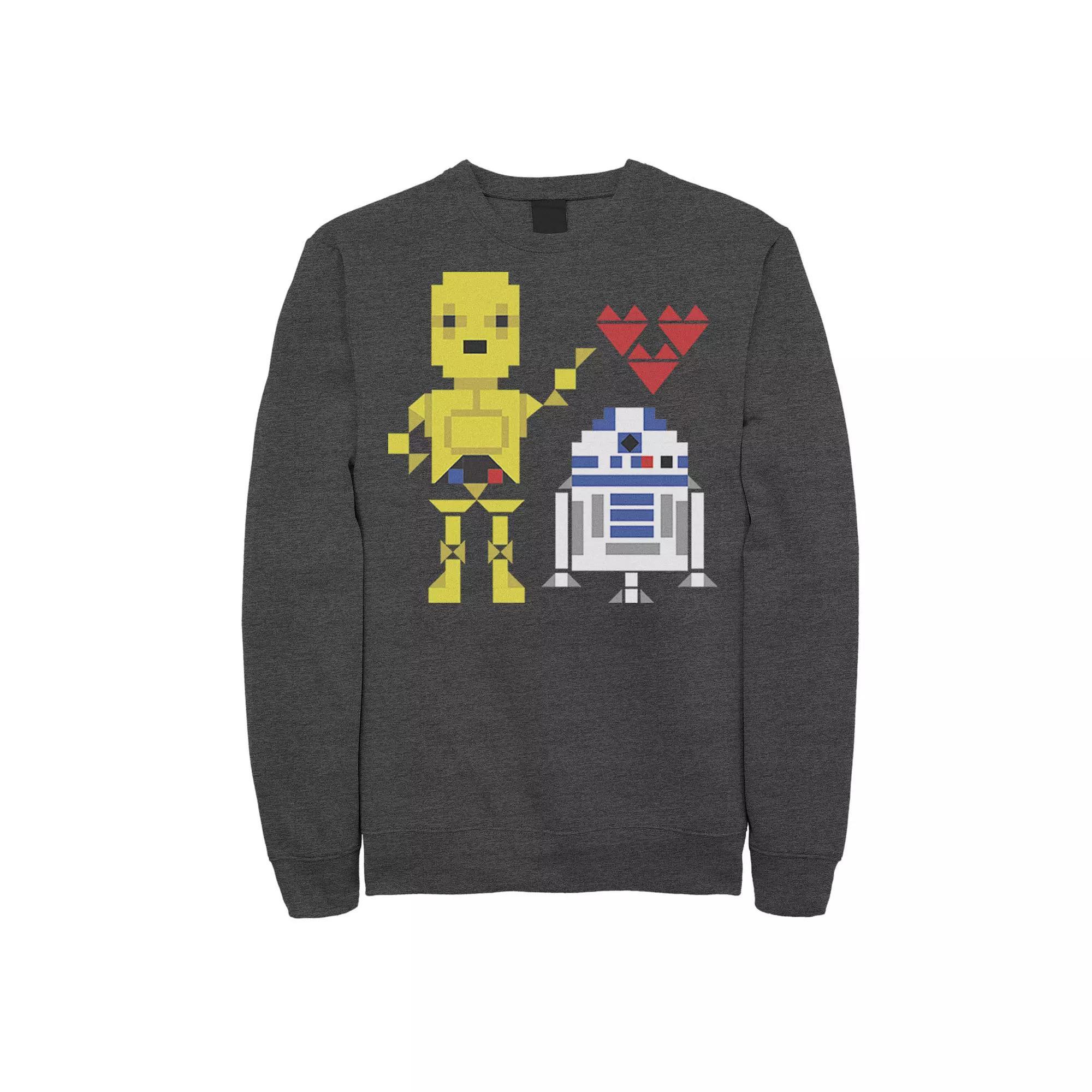Men's Star Wars C-3PO R2-D2 Droid Love Valentine's Sweatshirt,  Product Image