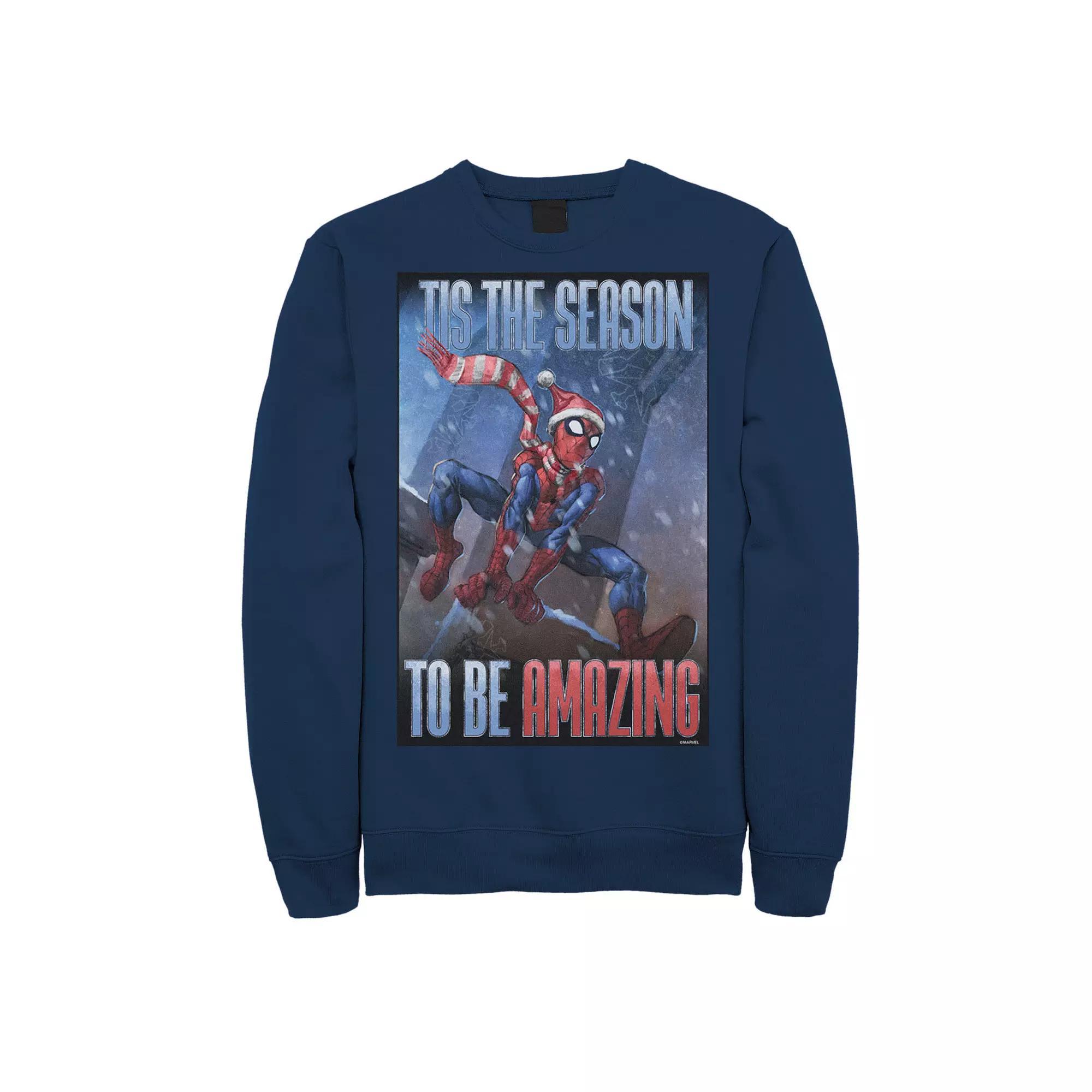 Men's Marvel Spider-Man 'Tis The Season To Be Amazing Sweatshirt,  Product Image