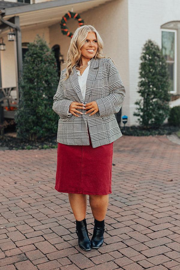 Dare To Dream Houndstooth Blazer Curves Product Image