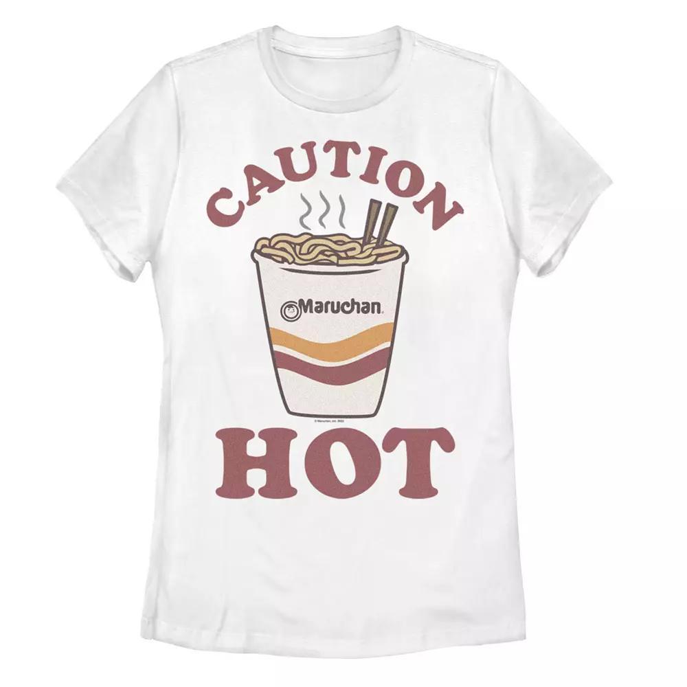 Juniors' Maruchan "Caution Hot" Graphic Tee, Girl's, Size: Small, White Product Image