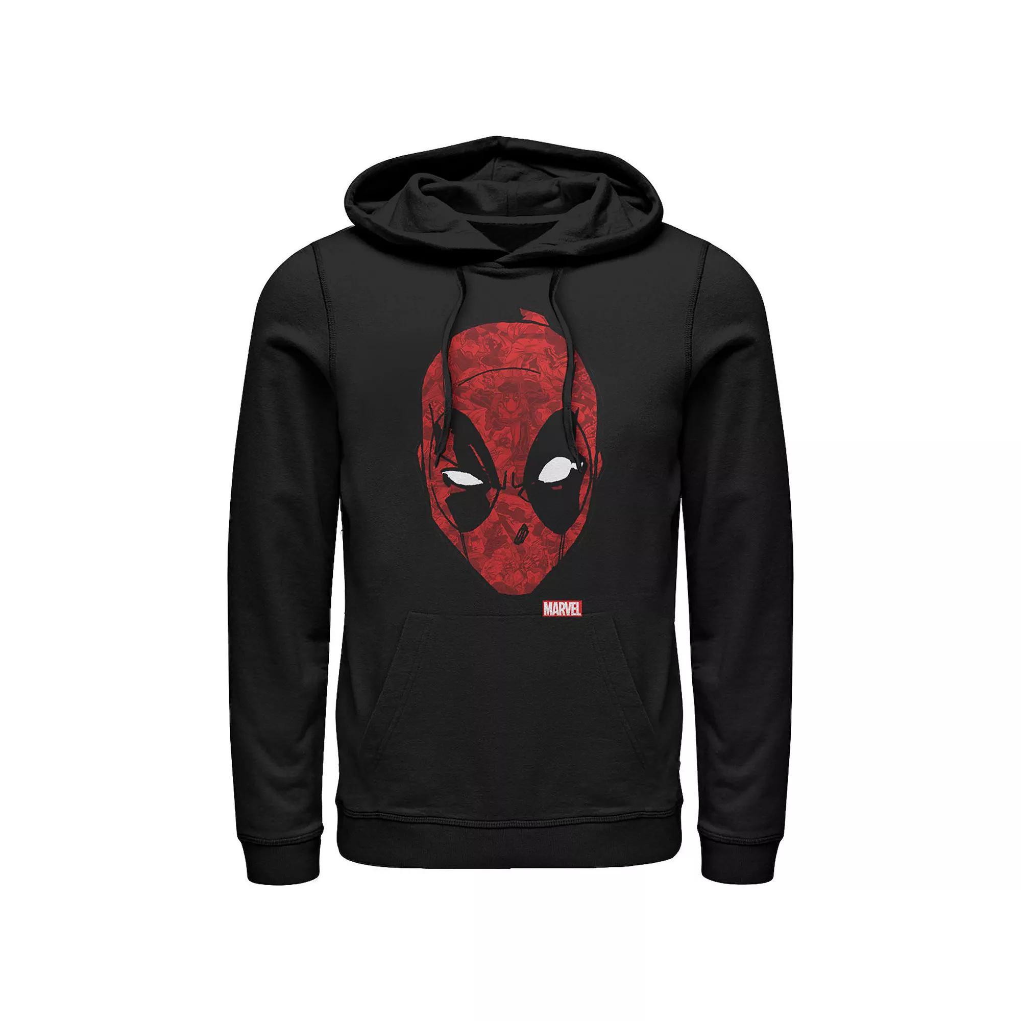 Men's Marvel Deadpool Action Mask Graphic Hoodie, Size: Large, Black Product Image