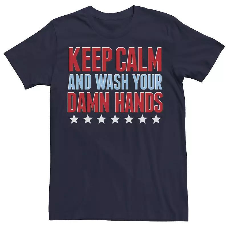 Men's Keep Calm And Wash Your Hands Tee, Size: XS, Blue Product Image