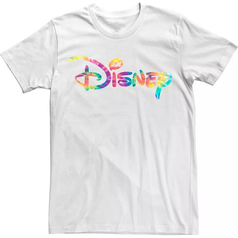 Disney's Rainbow Tie-Dye Chest Logo Men's Tee, Size: Small, White Product Image