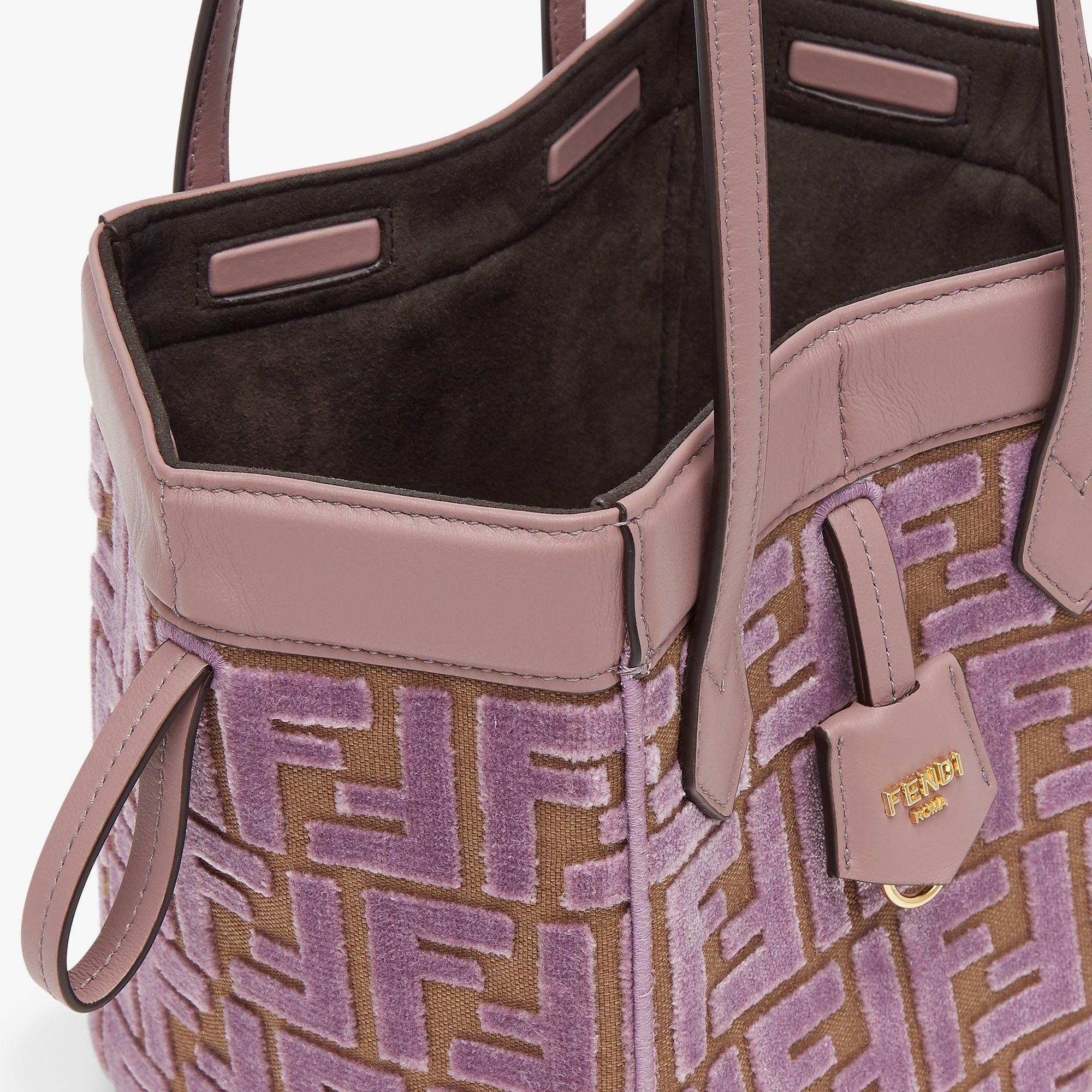 Fendi Origami MiniTransformable mauve pink FF jacquard velvet mini-bag Product Image