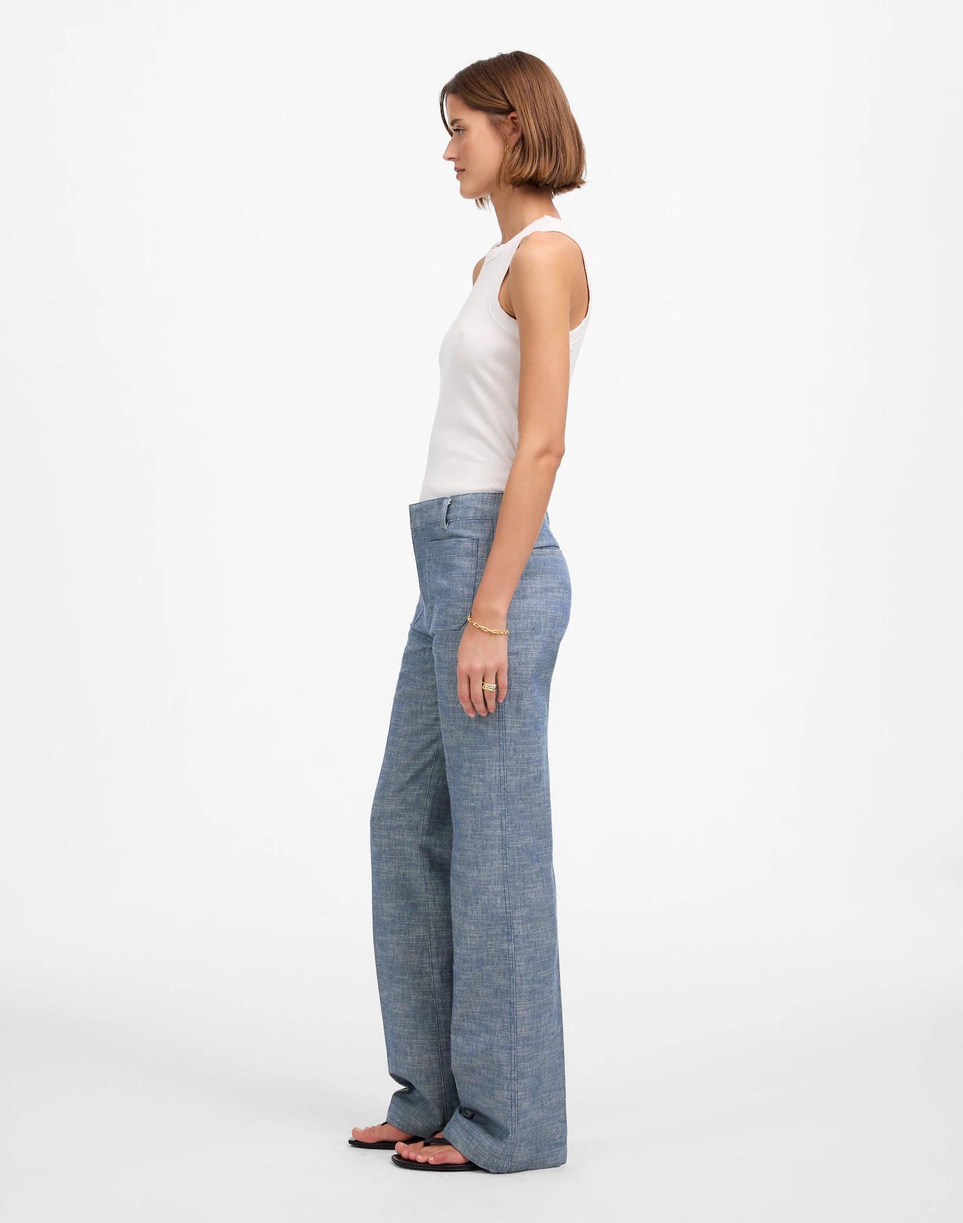 Straight-Flare Trouser Pants in Cotton Blend Product Image