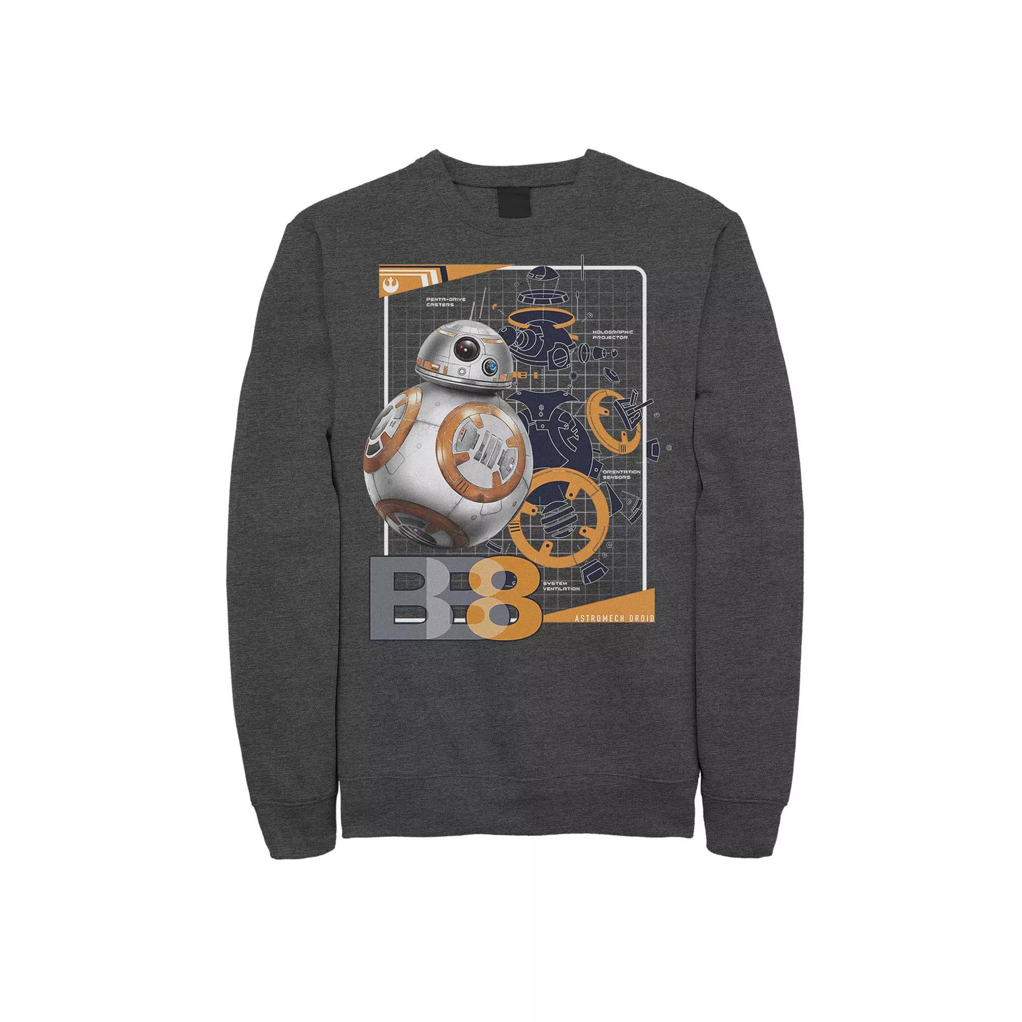 Men's Star Wars Last Jedi BB-8 Astromech Schematic Sweatshirt,  Product Image