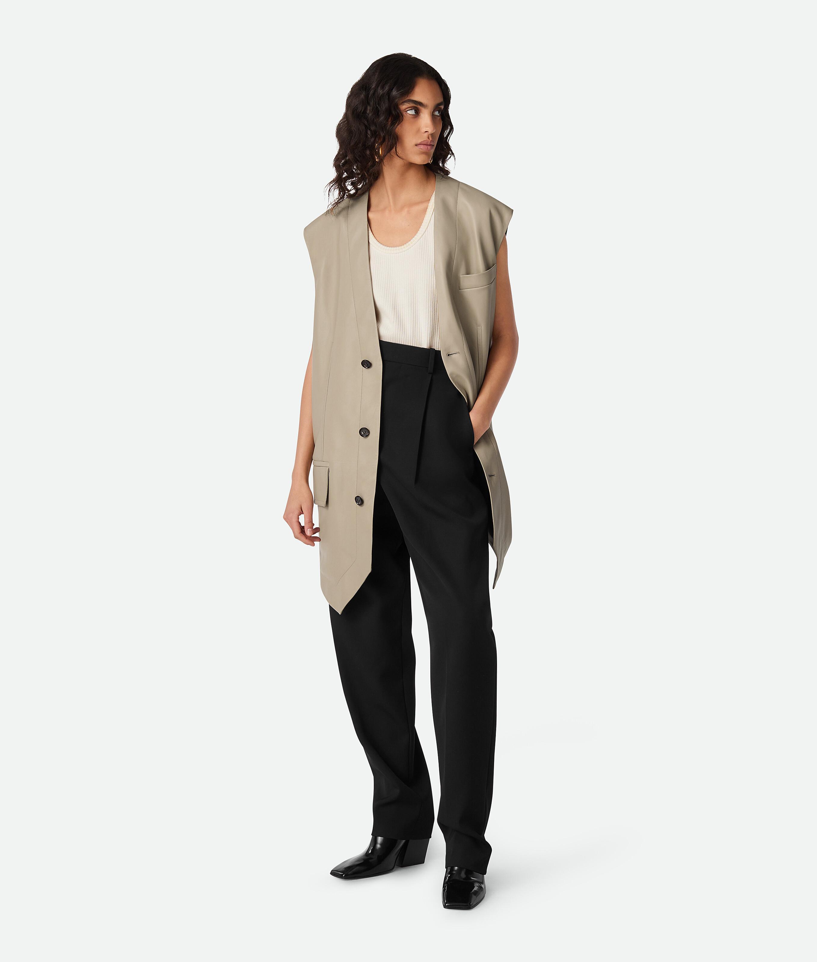 Women's Leather Gilet in Sahara Product Image