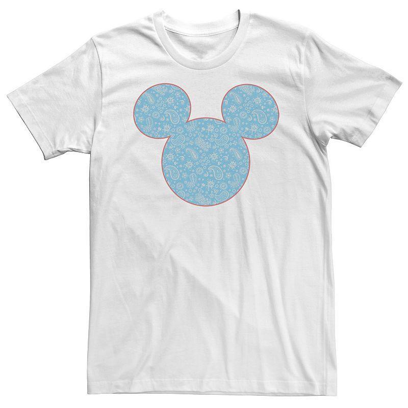 Big & Tall Disney Mickey & Friends Mickey Mouse Blue Paisley Fill Tee, Mens Product Image