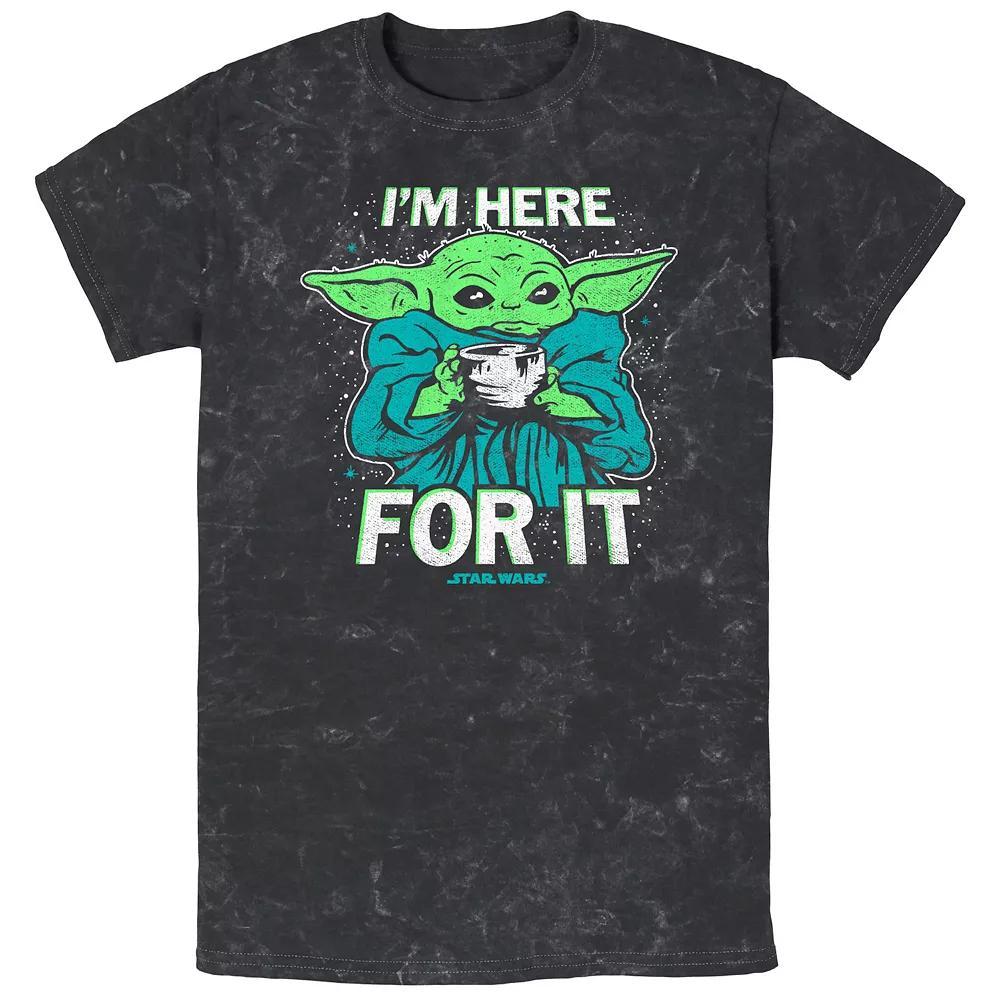Men's Star Wars The Mandalorian The Child I'm Here For It Mineral Wash Graphic Tee,  Product Image