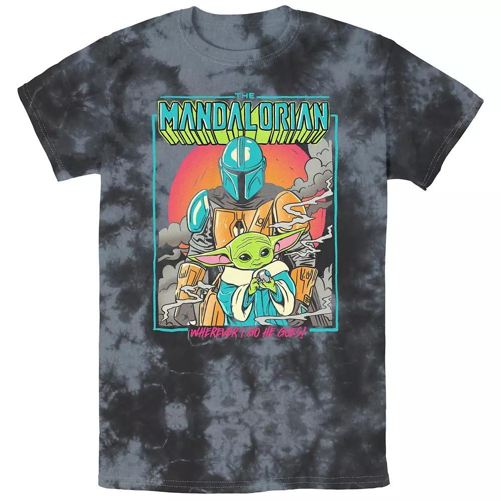 Men's Star Wars The Mandalorian Wherever I Go He Goes Bombard Wash Graphic Tee,  Product Image