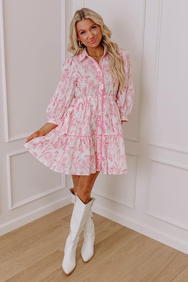 Memory Lane Floral Mini Dress in Pink Product Image